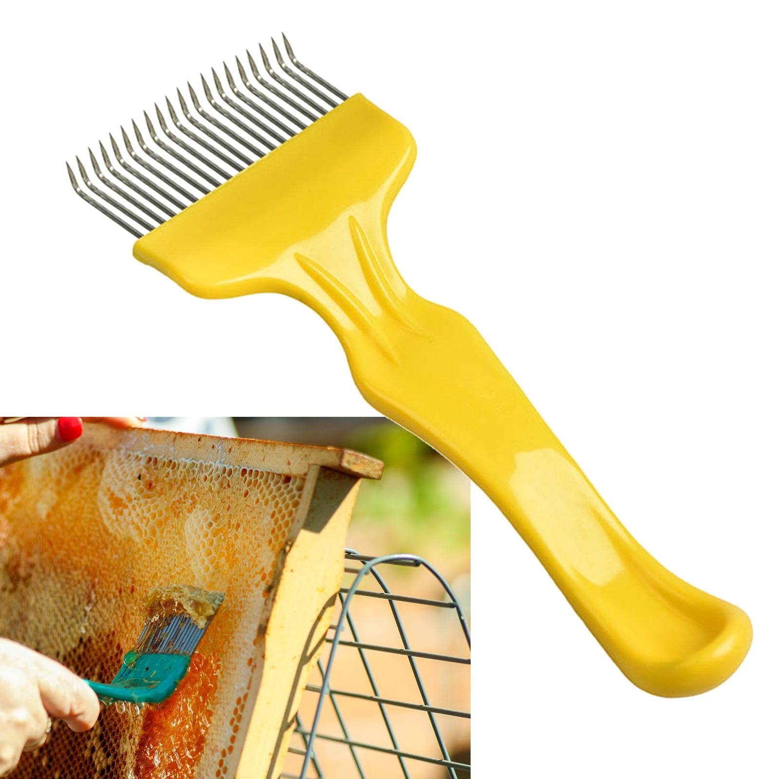 Stainless Steel Uncapping Fork Beehive Tool Beekeeping Accessories Yellow