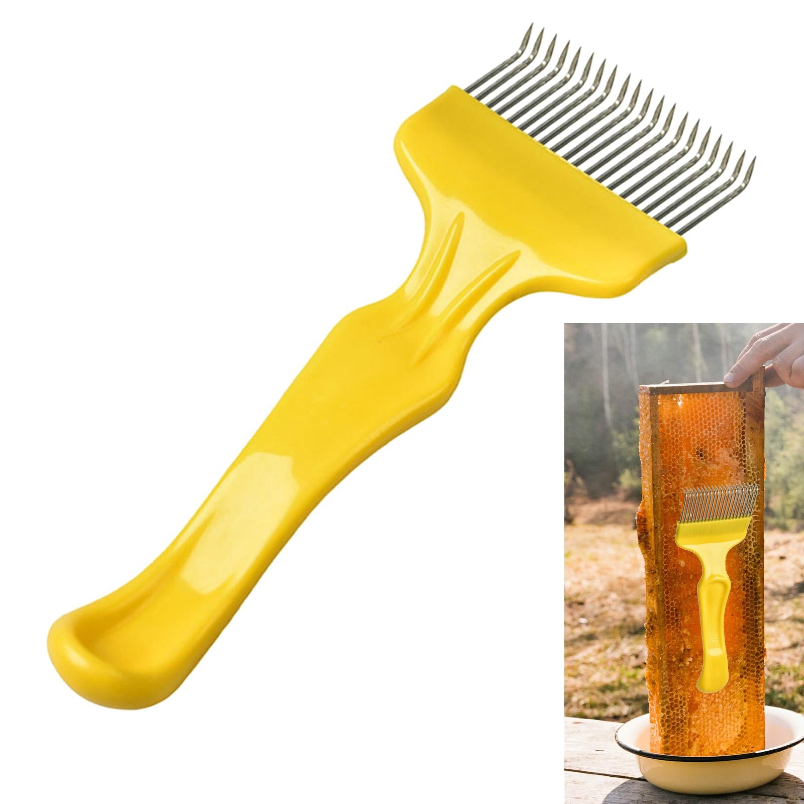 Stainless Steel Uncapping Fork Beehive Tool Beekeeping Accessories Yellow