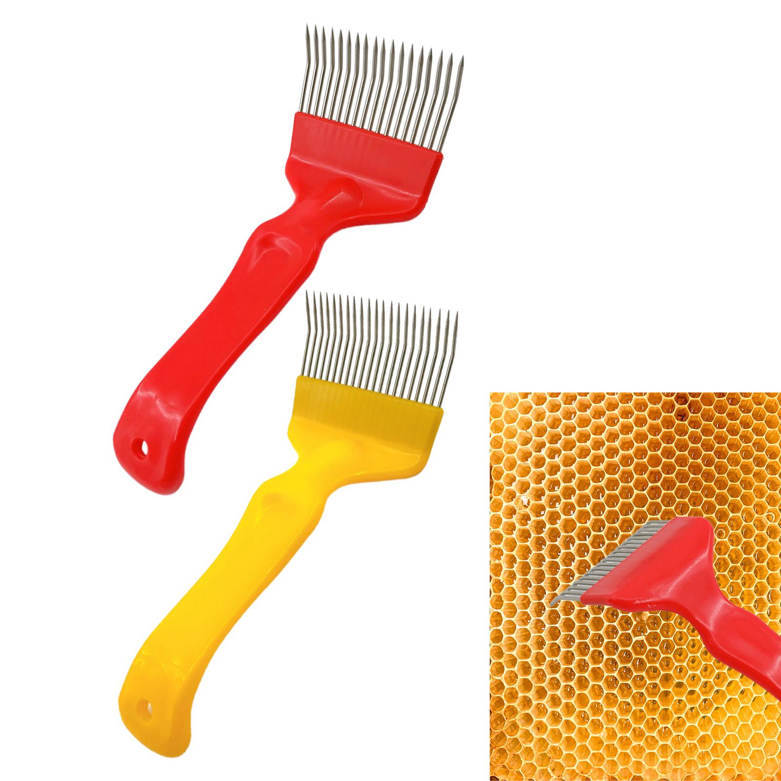 Stainless Steel Tines Comb Uncapping Fork 21 Pin Beekeeping Accessories Red