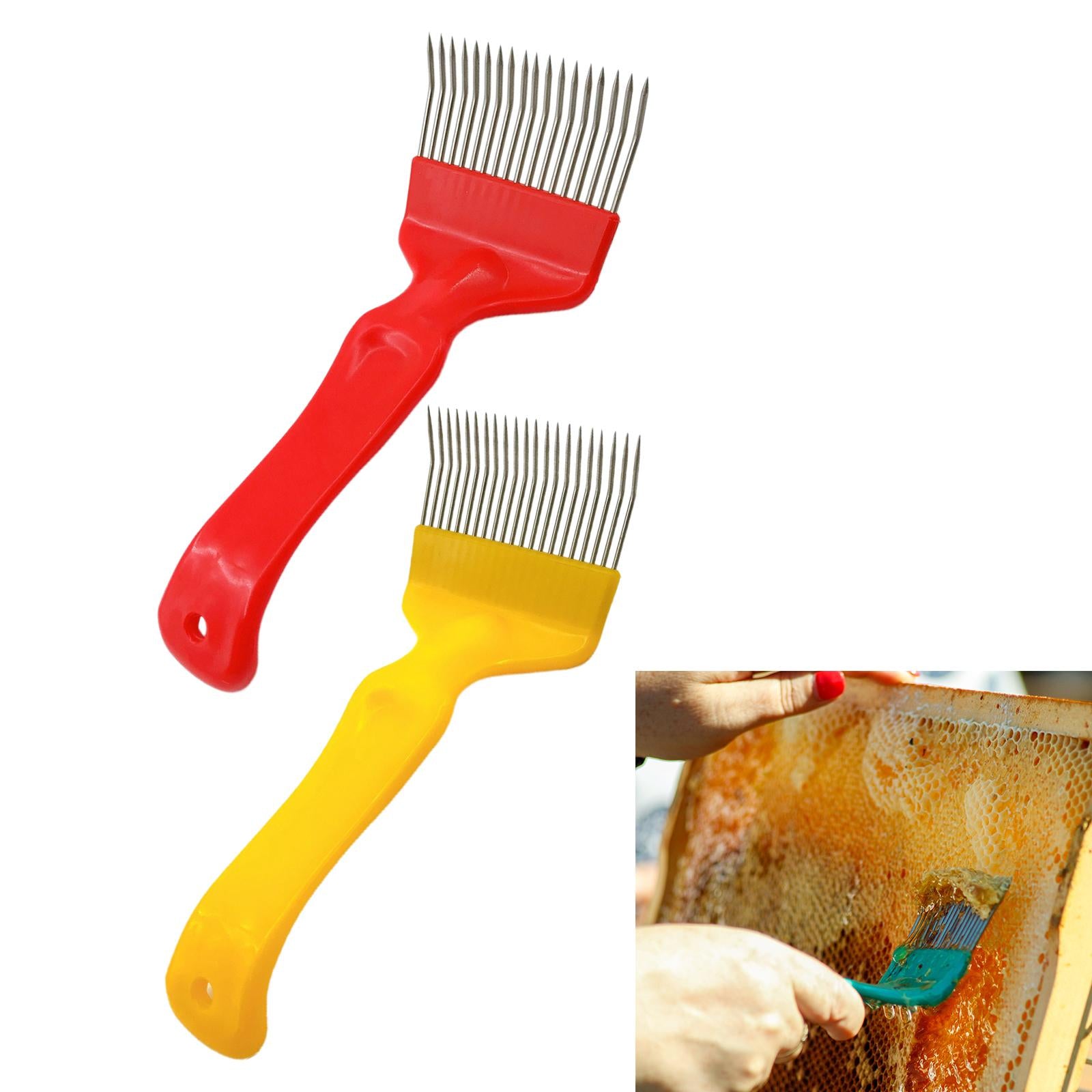 Stainless Steel Tines Comb Uncapping Fork 21 Pin Beekeeping Accessories Red