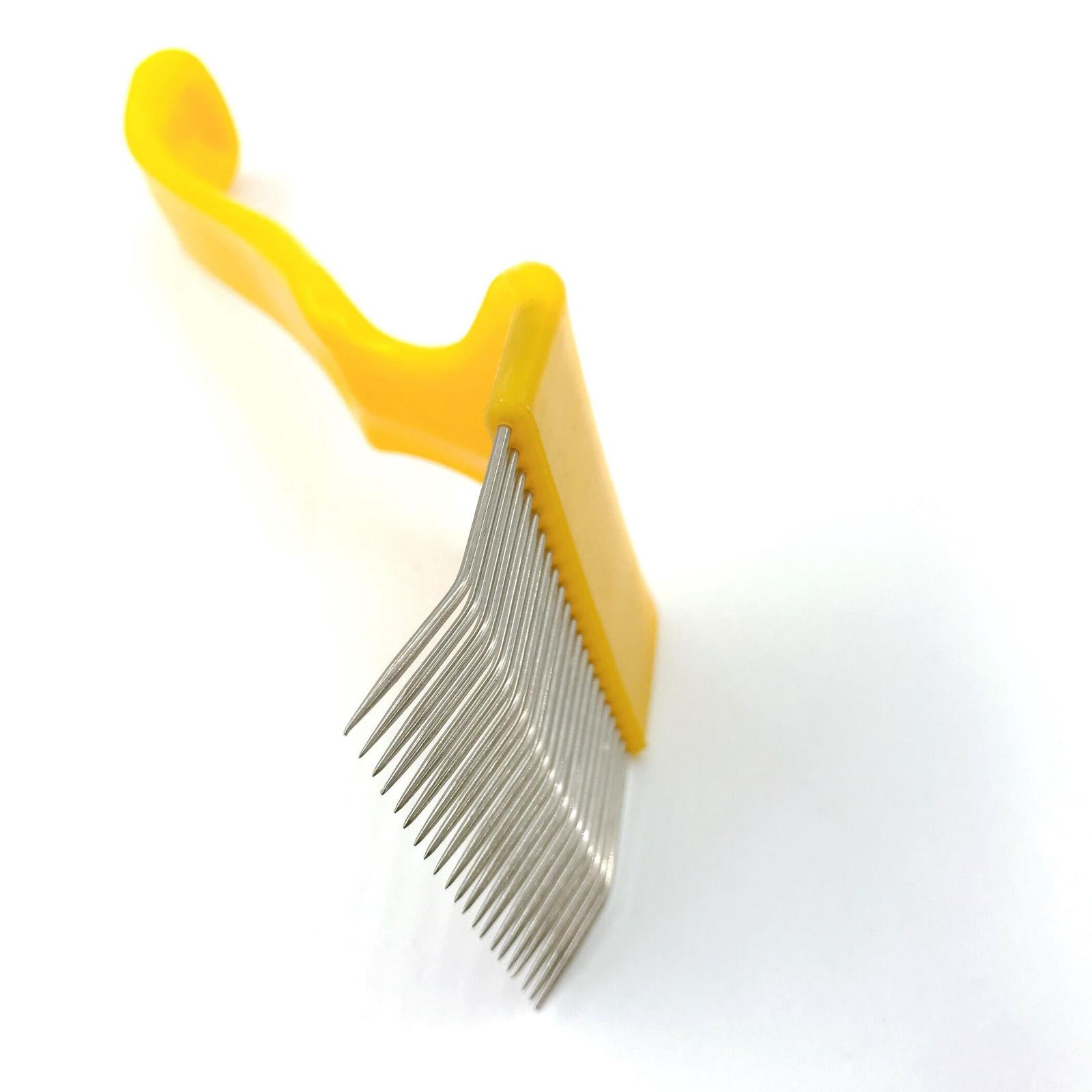 Stainless Steel Tines Comb Uncapping Fork 21 Pin Beekeeping Accessories Yellow