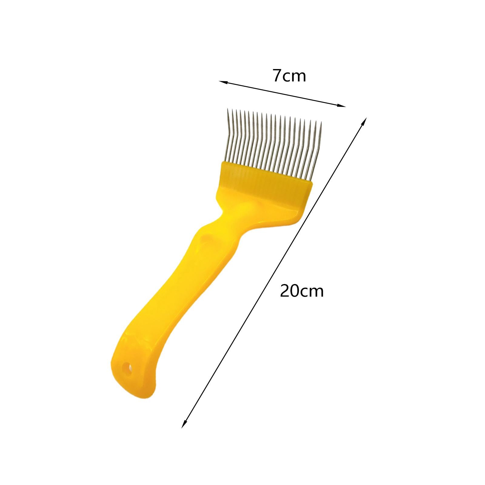 Stainless Steel Tines Comb Uncapping Fork 21 Pin Beekeeping Accessories Yellow