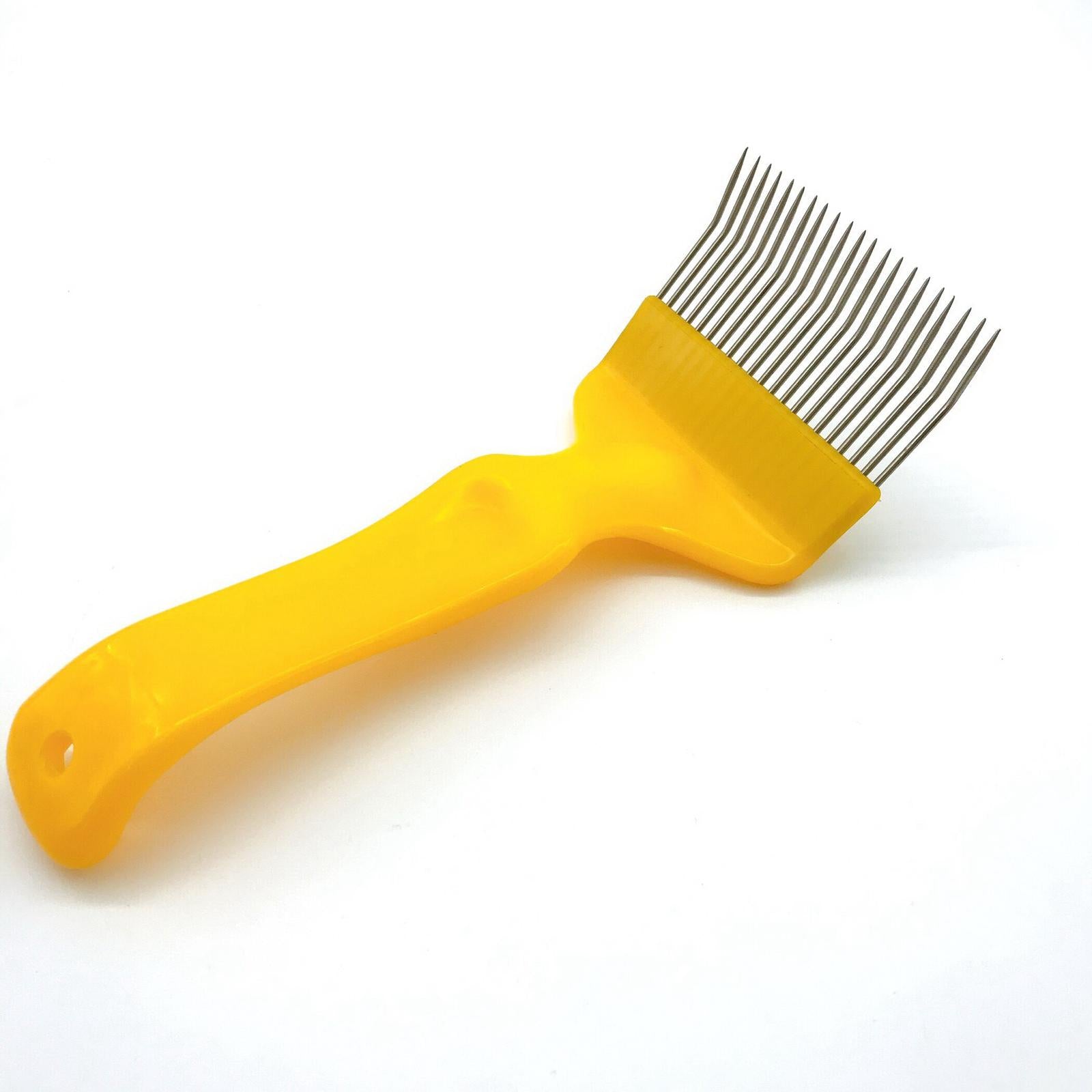 Stainless Steel Tines Comb Uncapping Fork 21 Pin Beekeeping Accessories Yellow