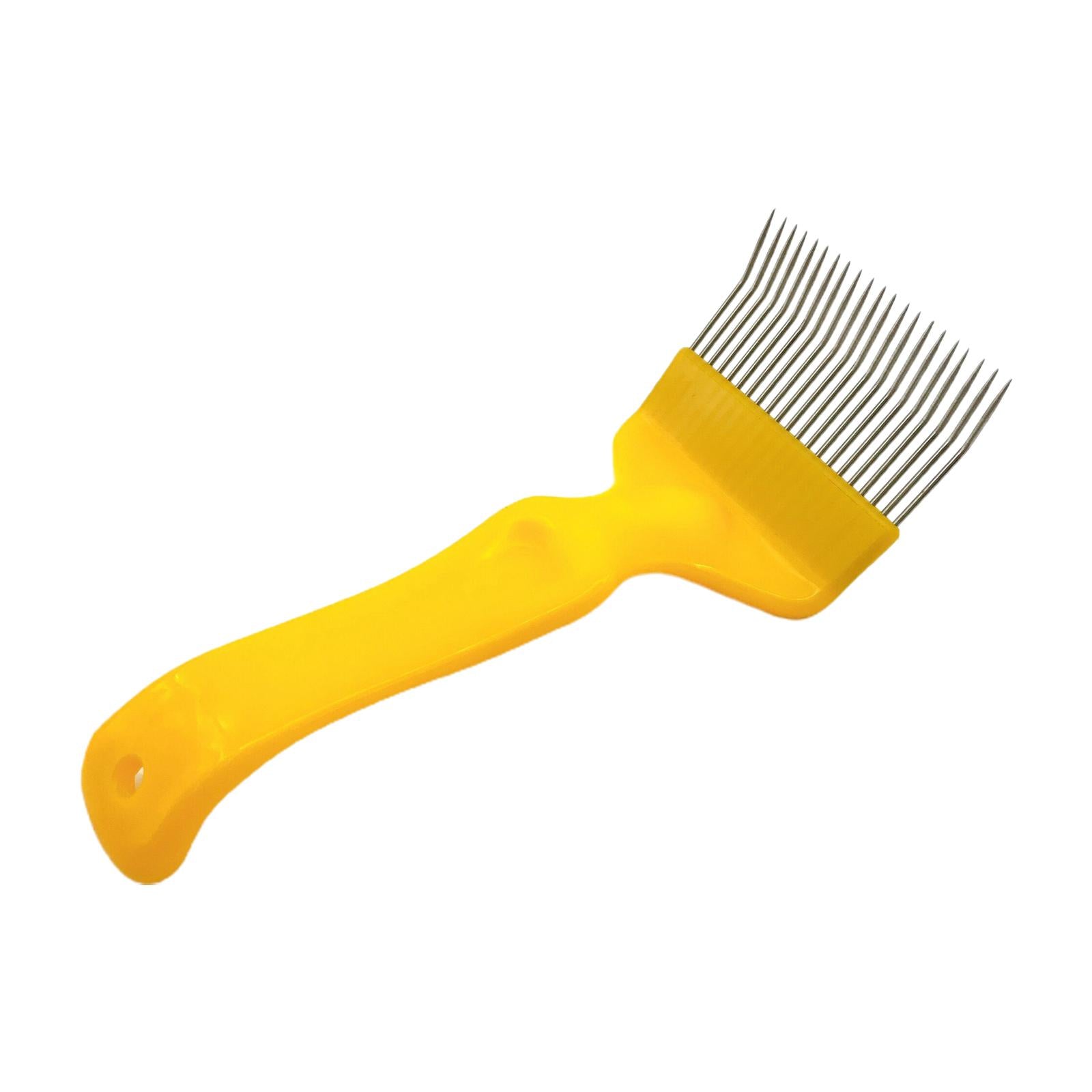 Stainless Steel Tines Comb Uncapping Fork 21 Pin Beekeeping Accessories Yellow