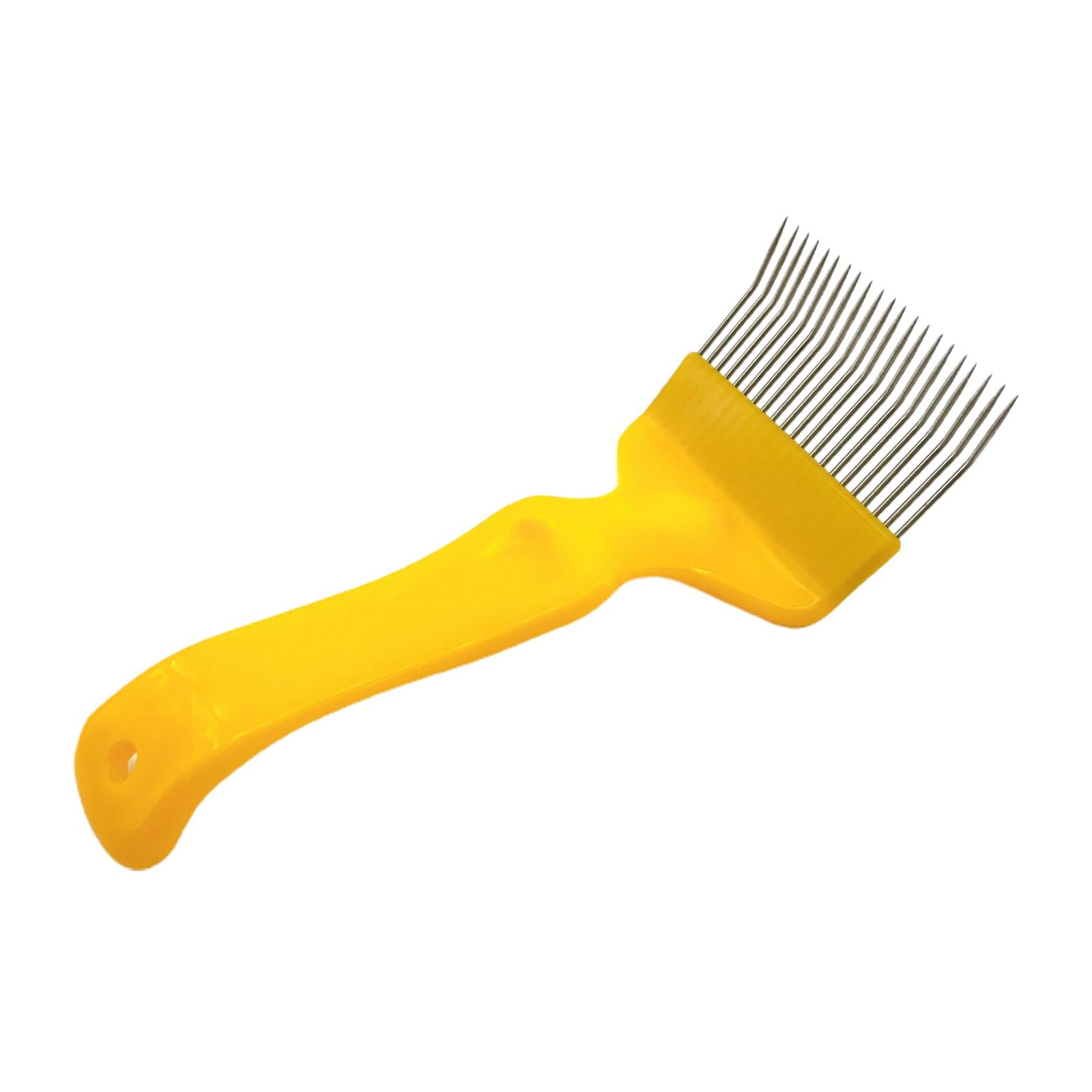 Stainless Steel Tines Comb Uncapping Fork 21 Pin Beekeeping Accessories Yellow