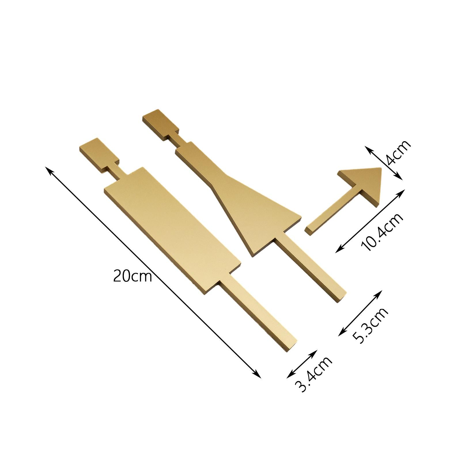 Bathroom Door Signage Decor Simple Restroom Signage for Commercial Bar Store Golden