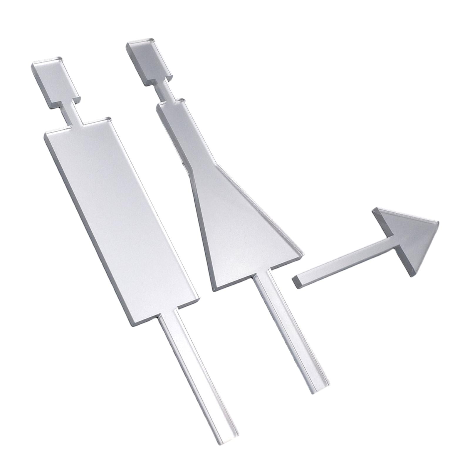 Bathroom Door Signage Decor Simple Restroom Signage for Commercial Bar Store Silver