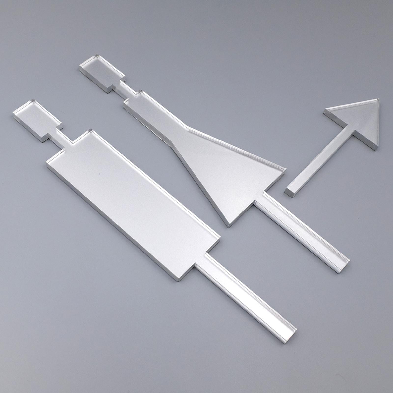 Bathroom Door Signage Decor Simple Restroom Signage for Commercial Bar Store Silver