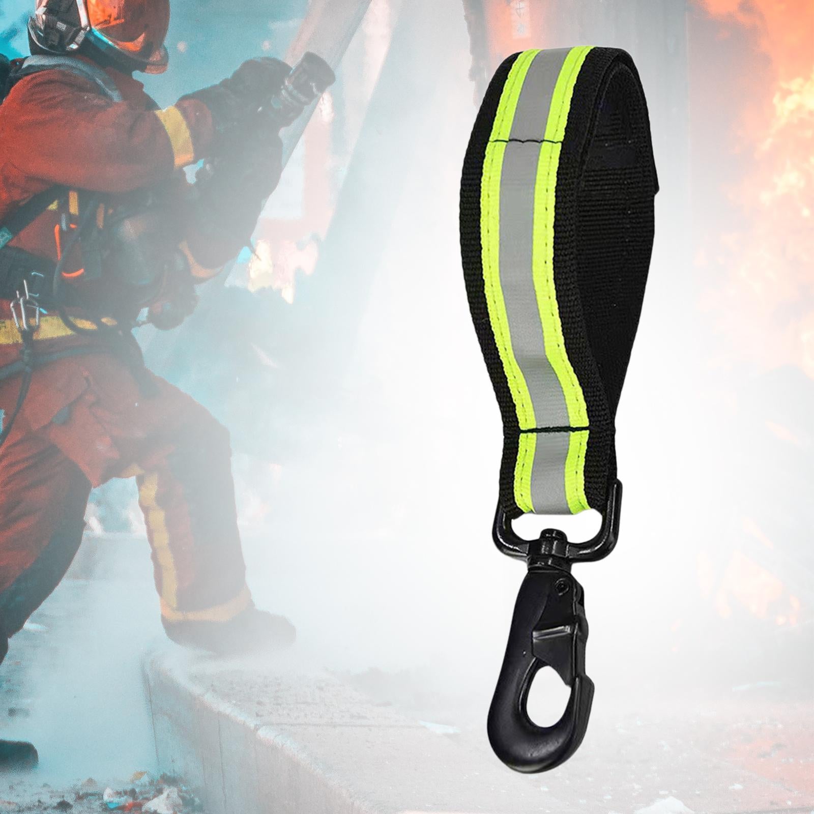 Firefighting Glove Strap Sturdy Reflective Nylon Webbing Gloves Safety Leash Green Adjustable