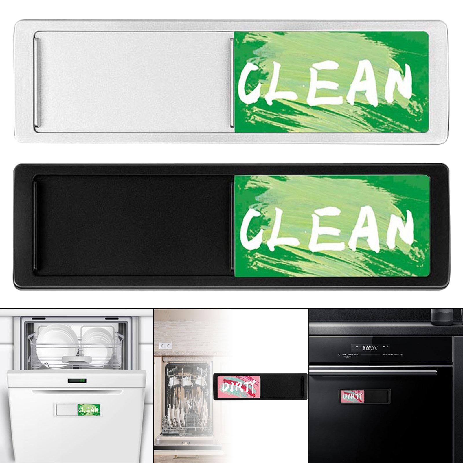 Dishwasher Clean Dirty Sign Stylish for Washing Machine Apartment Dishwasher Argent