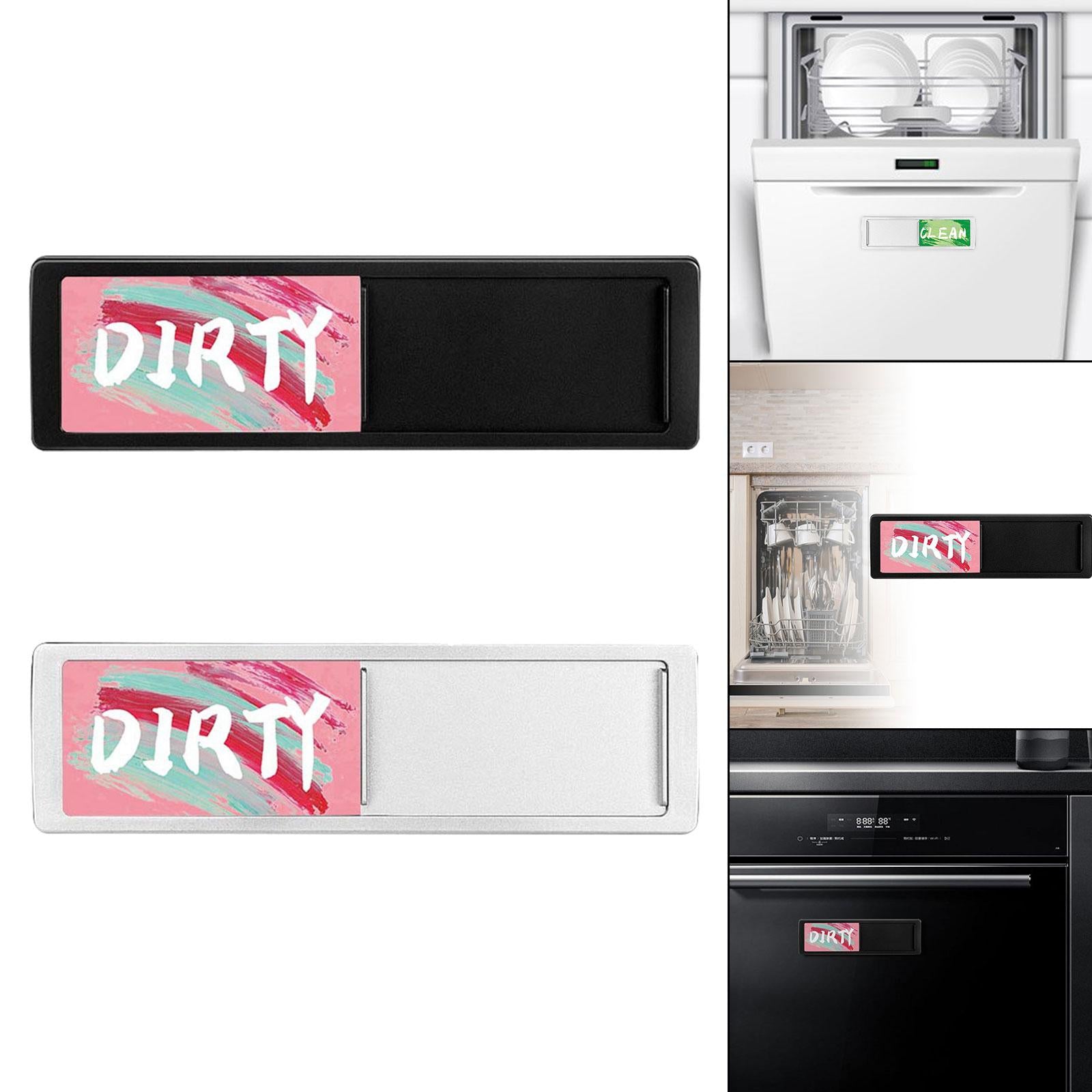 Dishwasher Clean Dirty Sign Stylish for Washing Machine Apartment Dishwasher Argent