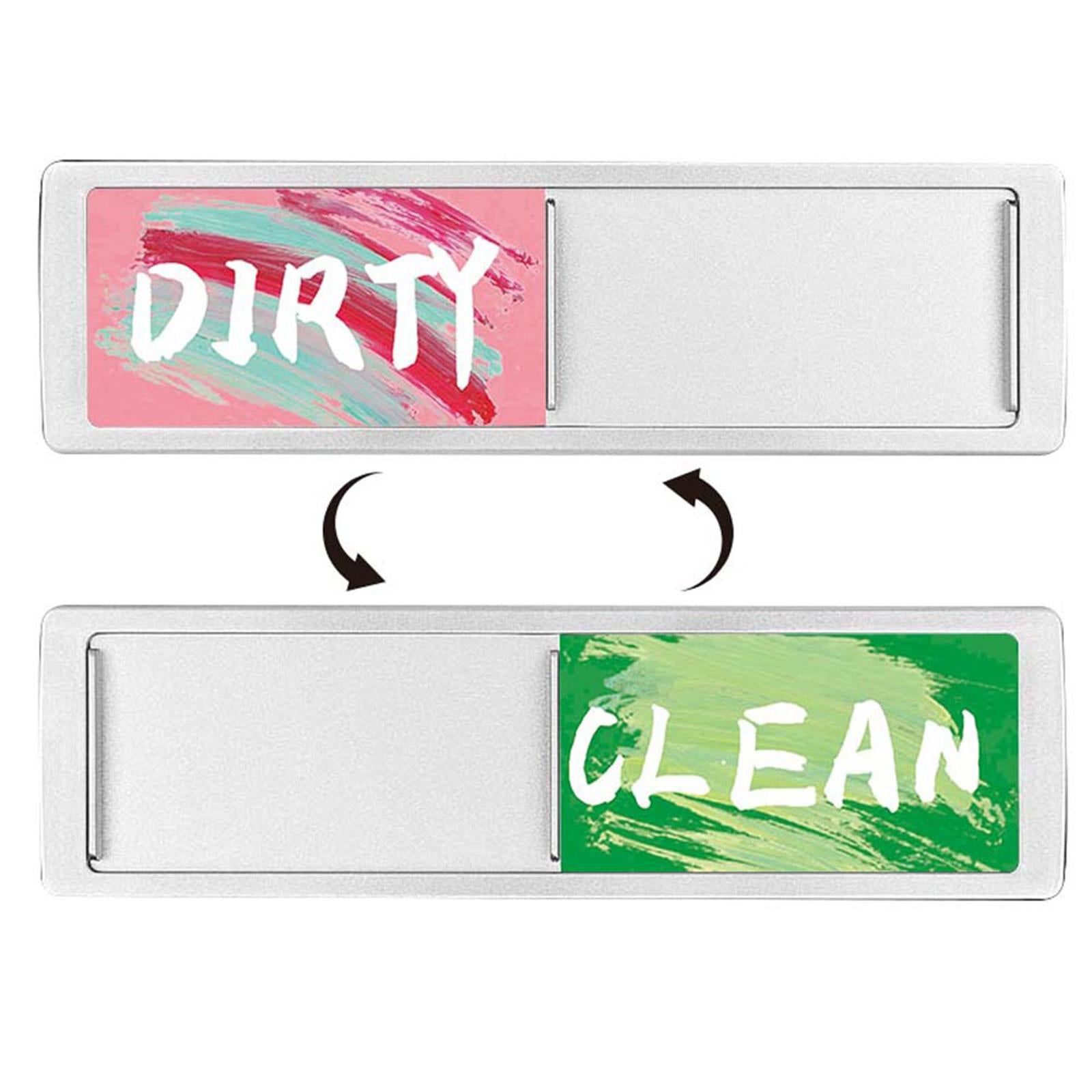 Dishwasher Clean Dirty Sign Stylish for Washing Machine Apartment Dishwasher Argent