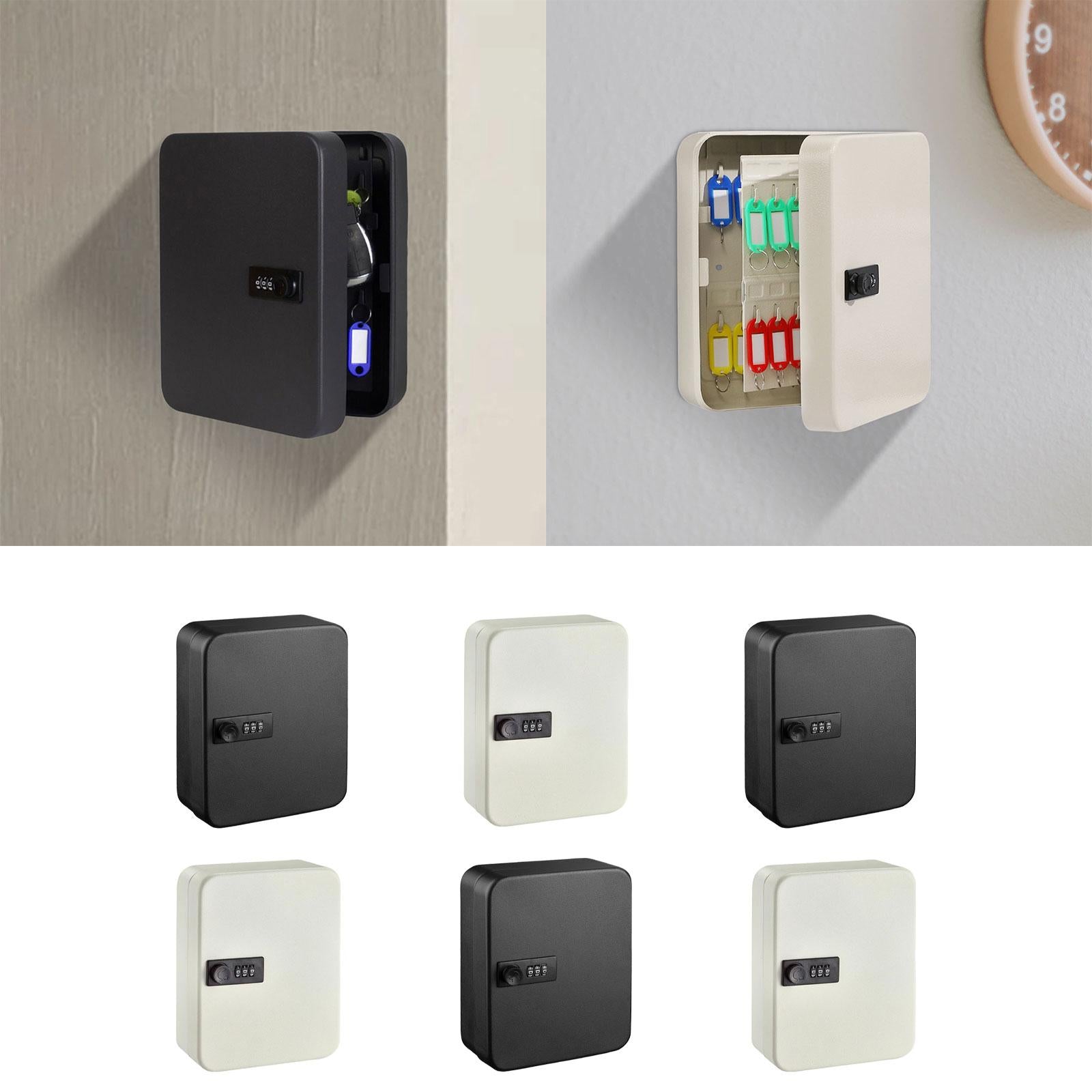 Key Lock Box Key Cabinet with Combination Lock for Valet Services Black 28 hook