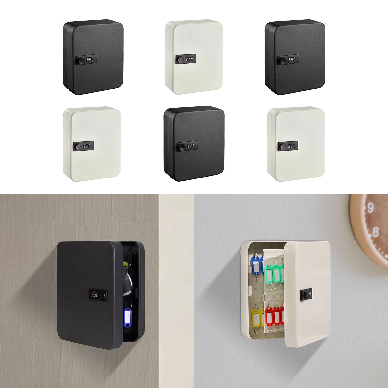 Key Lock Box Key Cabinet with Combination Lock for Valet Services Black 28 hook