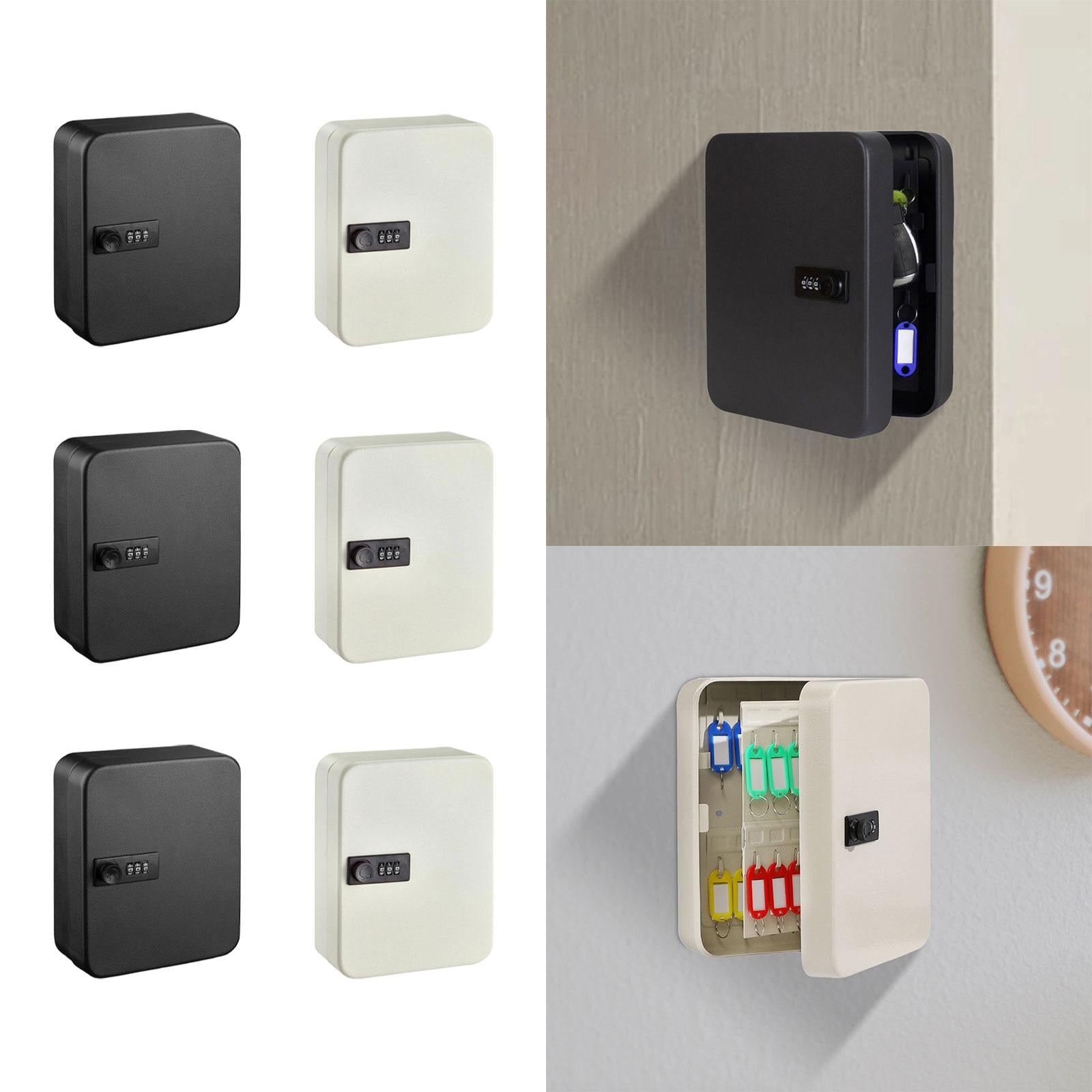 Key Lock Box Key Cabinet with Combination Lock for Valet Services Black 28 hook