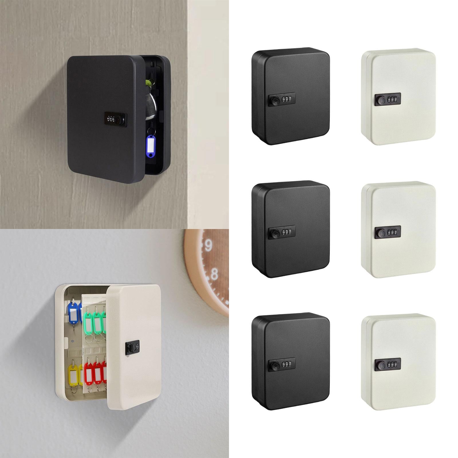 Key Lock Box Key Cabinet with Combination Lock for Valet Services Black 28 hook