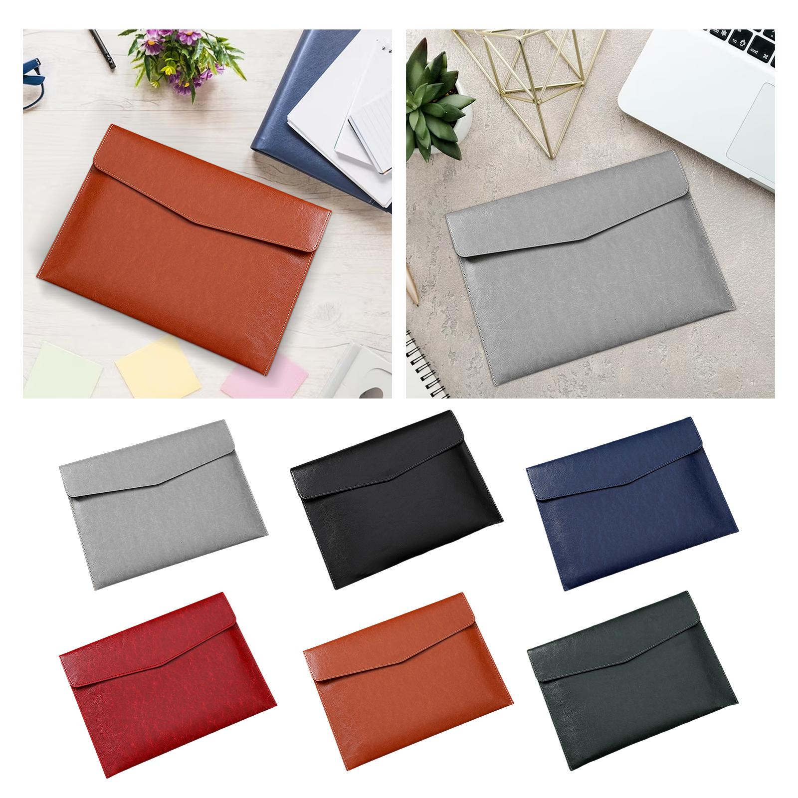 PU Leather Folder Portable Expanding File Organizer for Home Teaching Family Gray