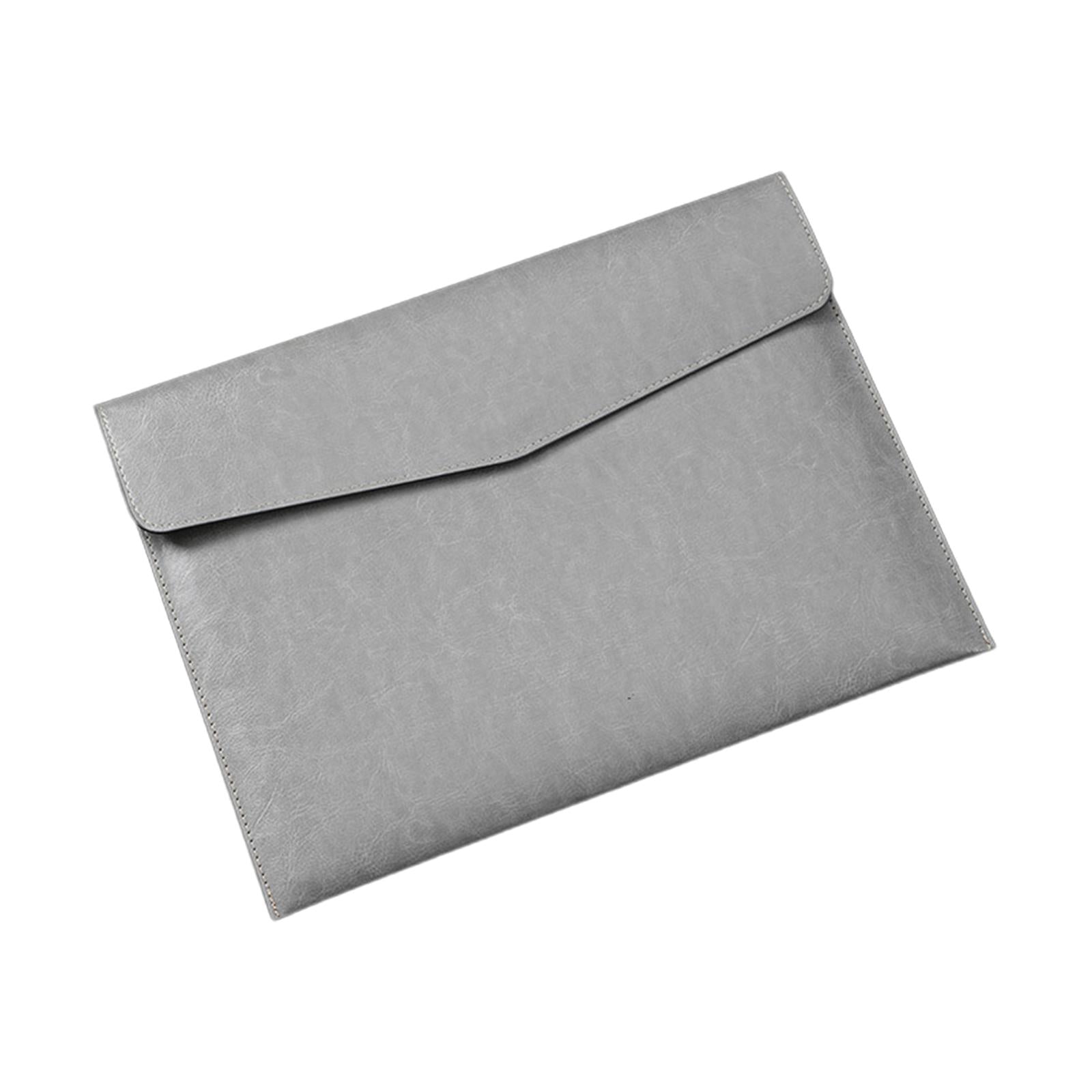 PU Leather Folder Portable Expanding File Organizer for Home Teaching Family Gray