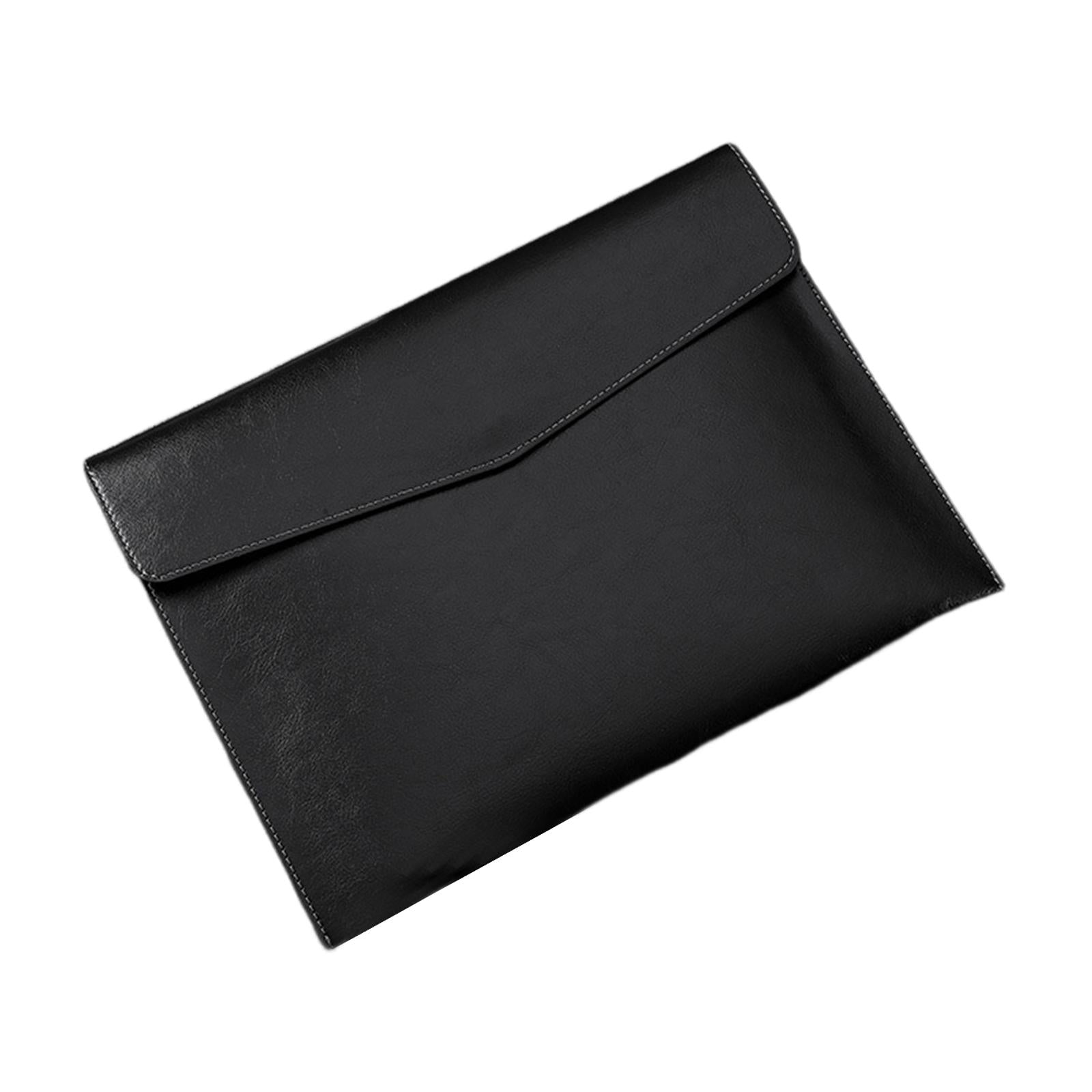 PU Leather Folder Portable Expanding File Organizer for Home Teaching Family Black