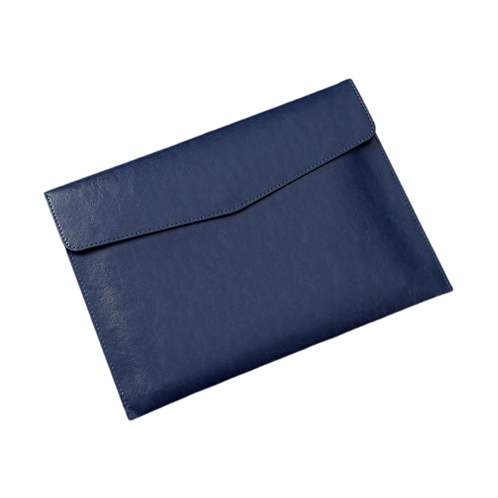PU Leather Folder Portable Expanding File Organizer for Home Teaching Family Blue
