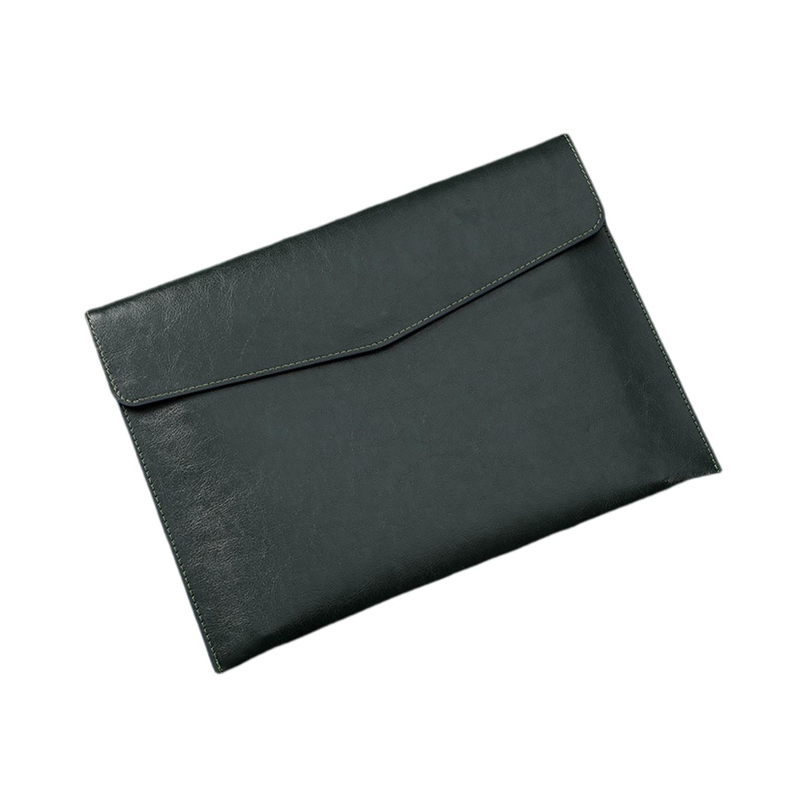 PU Leather Folder Portable Expanding File Organizer for Home Teaching Family Navy blue