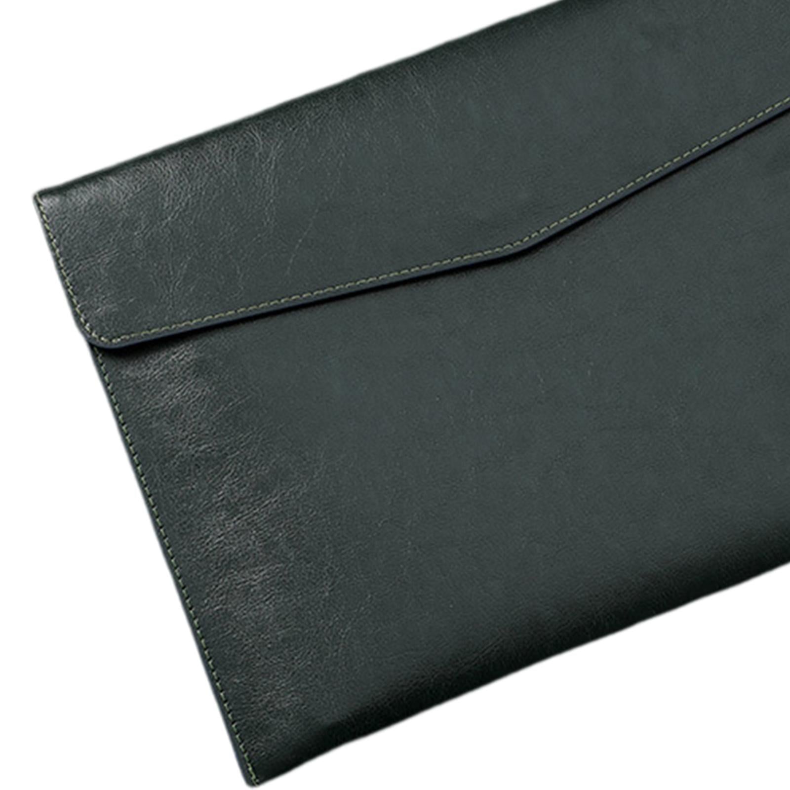 PU Leather Folder Portable Expanding File Organizer for Home Teaching Family Navy blue