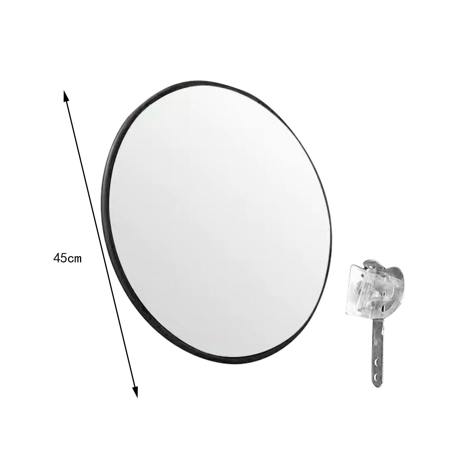 Convex Mirror Safety Curved Safety Mirror Warehouse Wide Angle Corner Mirror 45cm indoor black