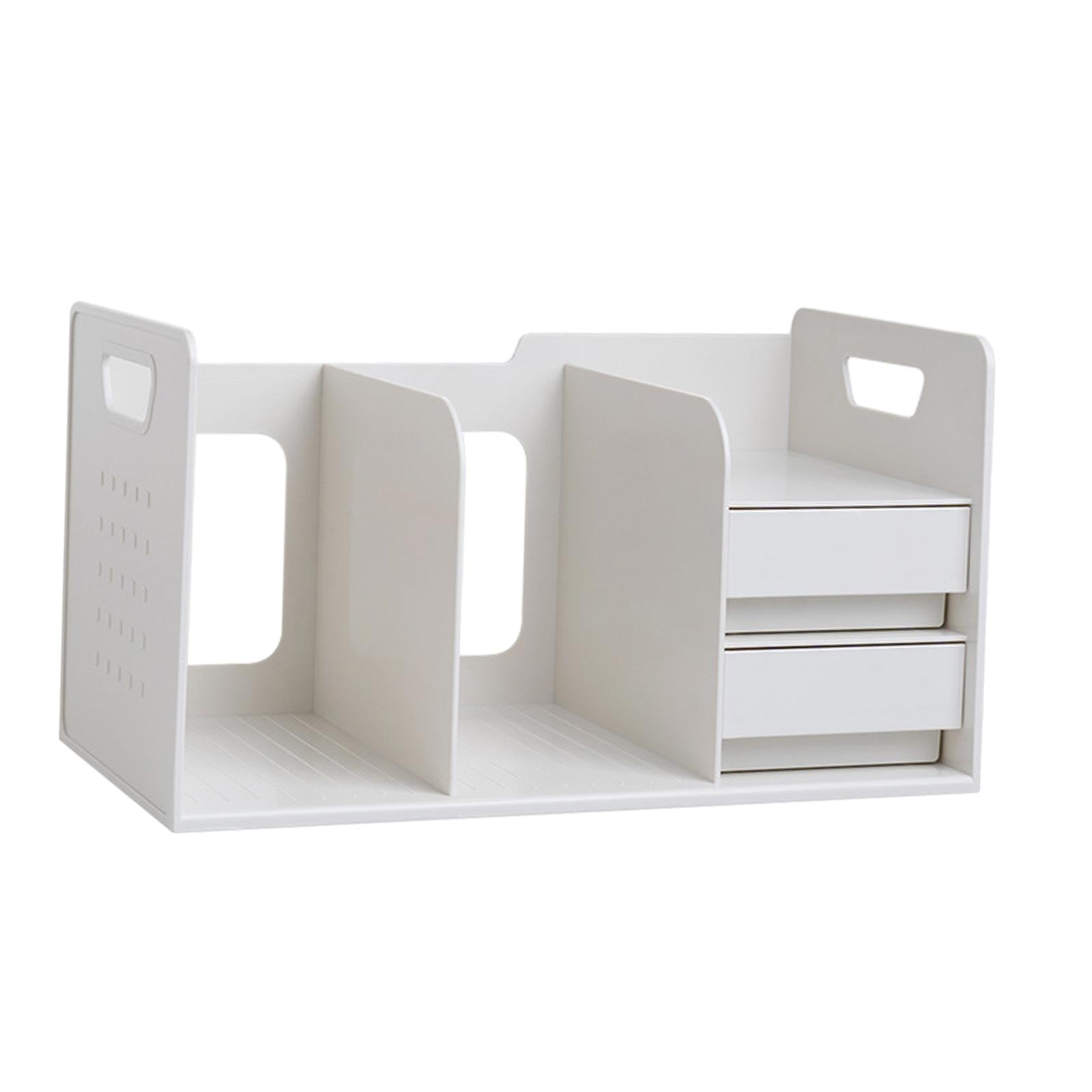 Kids Bookcase Book Shelf Portable Desktop Bookshelf for Pencil Ruler Pencils White