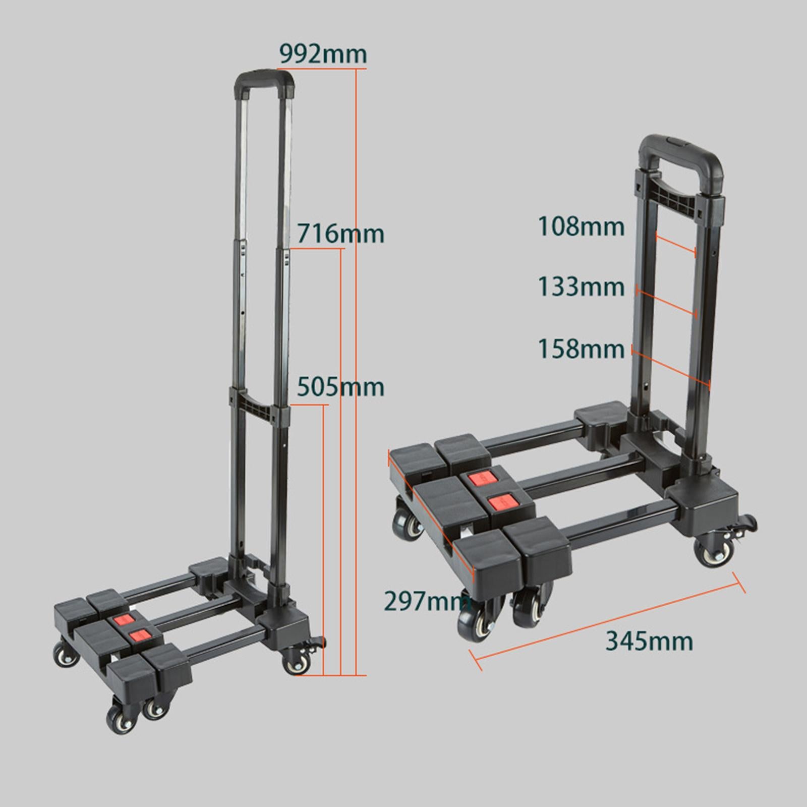 Folding Hand Truck Strong Furniture Moving Trolley for Moving Outdoor Travel