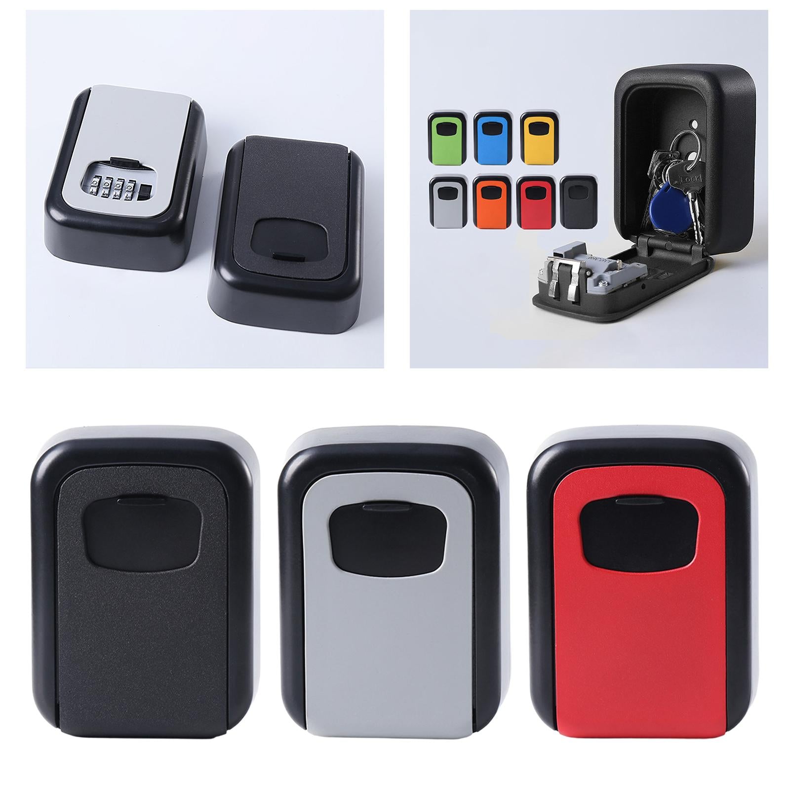 Key Cabinet Organizer Wall Mounted Key Lock Box for Digital Realtors Outside Black