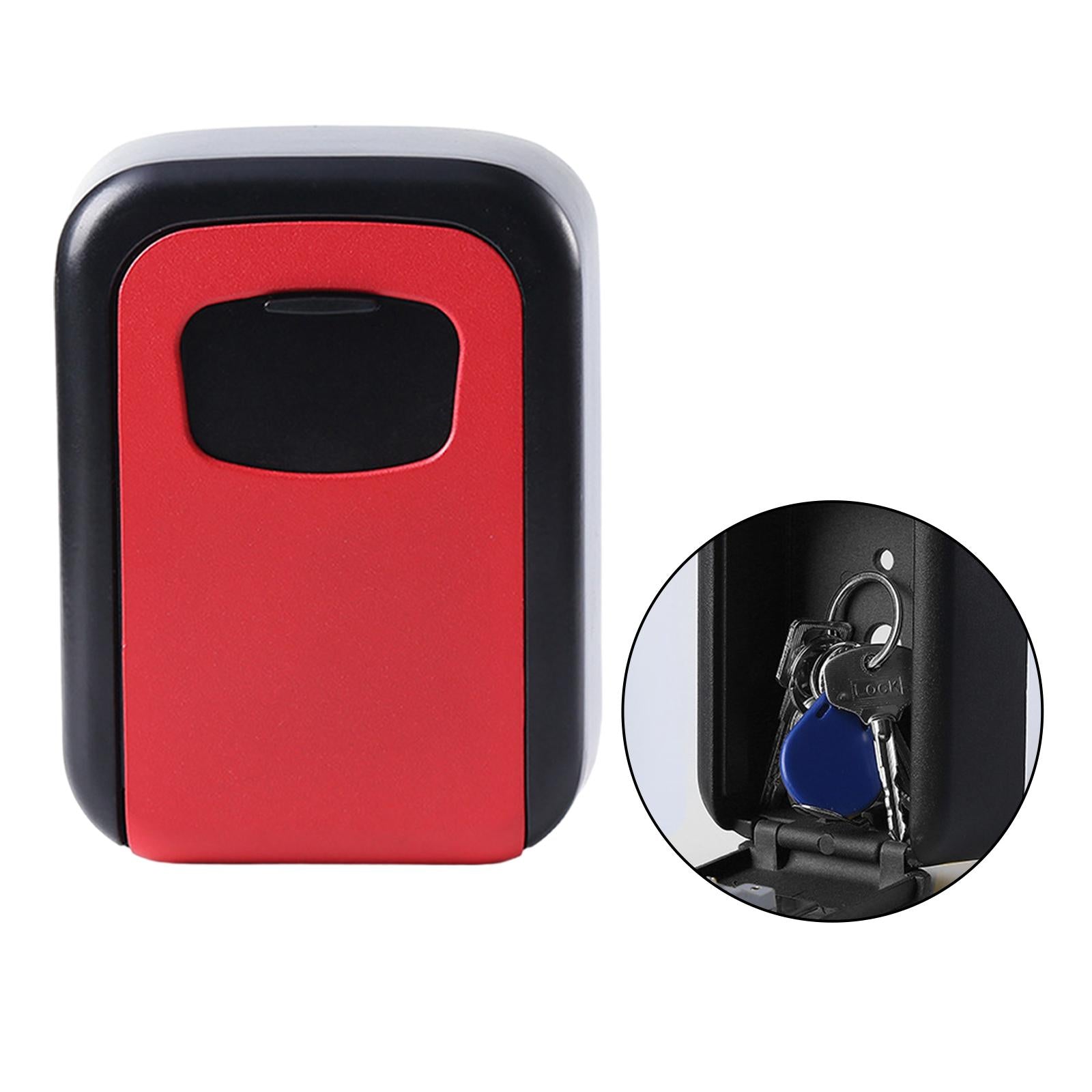Key Cabinet Organizer Wall Mounted Key Lock Box for Digital Realtors Outside Red