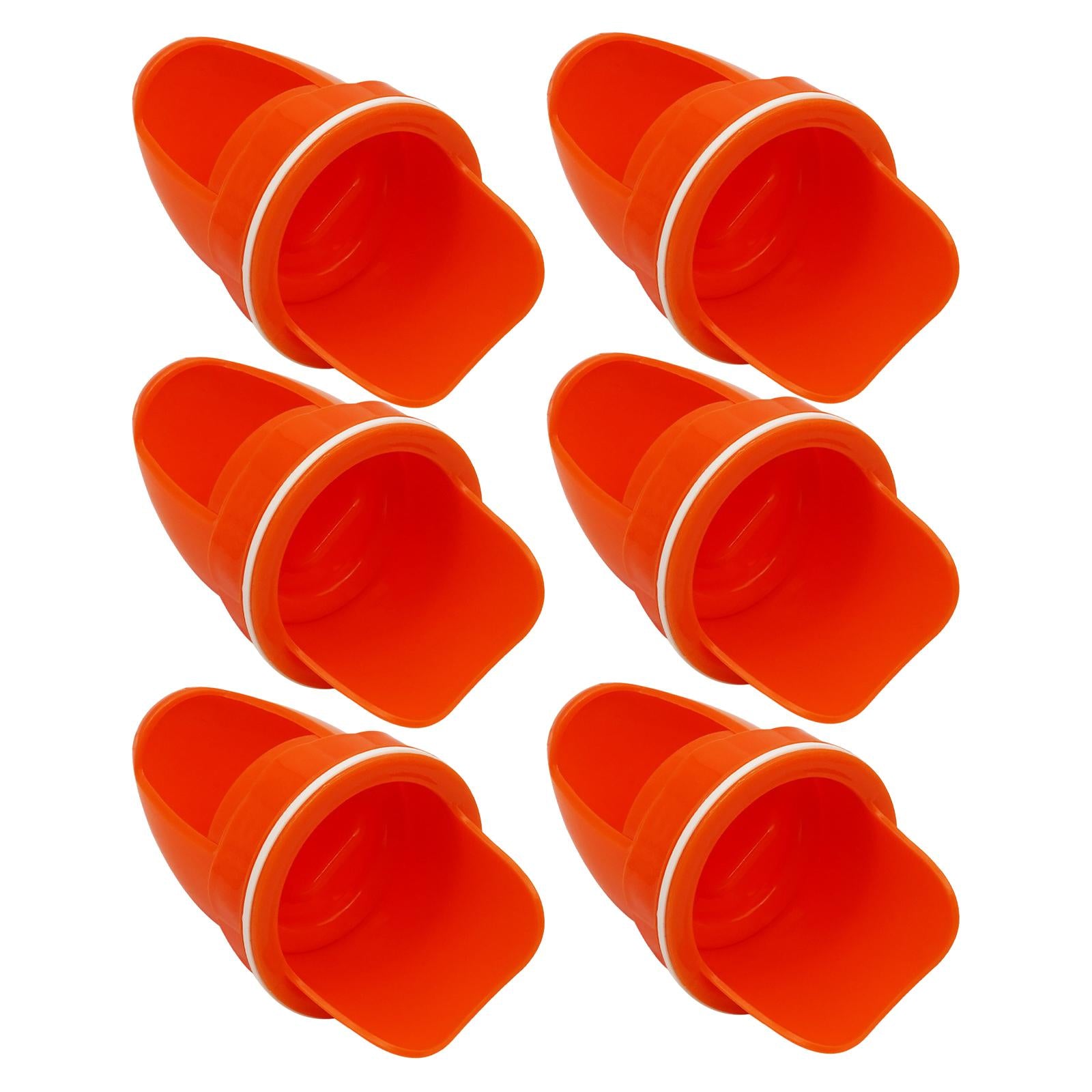 6 Pieces Automatic Poultry Feeder Reusable No Waste for Chicken Barrels Bins Orange