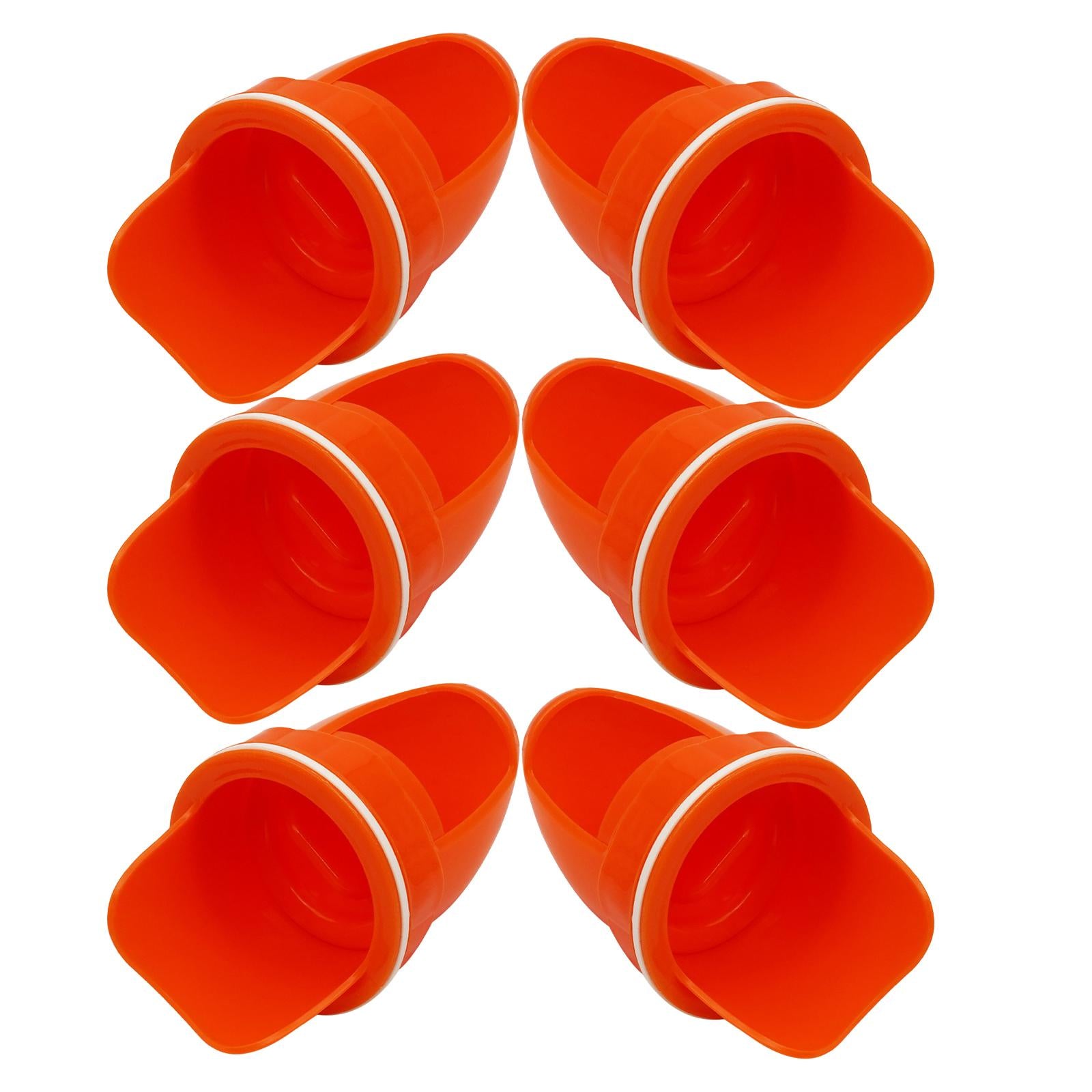 6 Pieces Automatic Poultry Feeder Reusable No Waste for Chicken Barrels Bins Orange