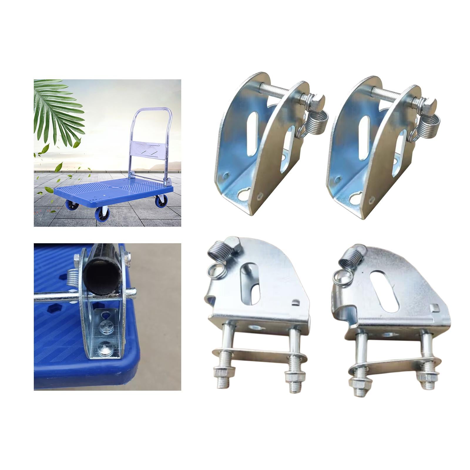 Foldable Push Hand Cart Base Hinge Sturdy for Rolling Trolley Cart Parts Accs Without Screws