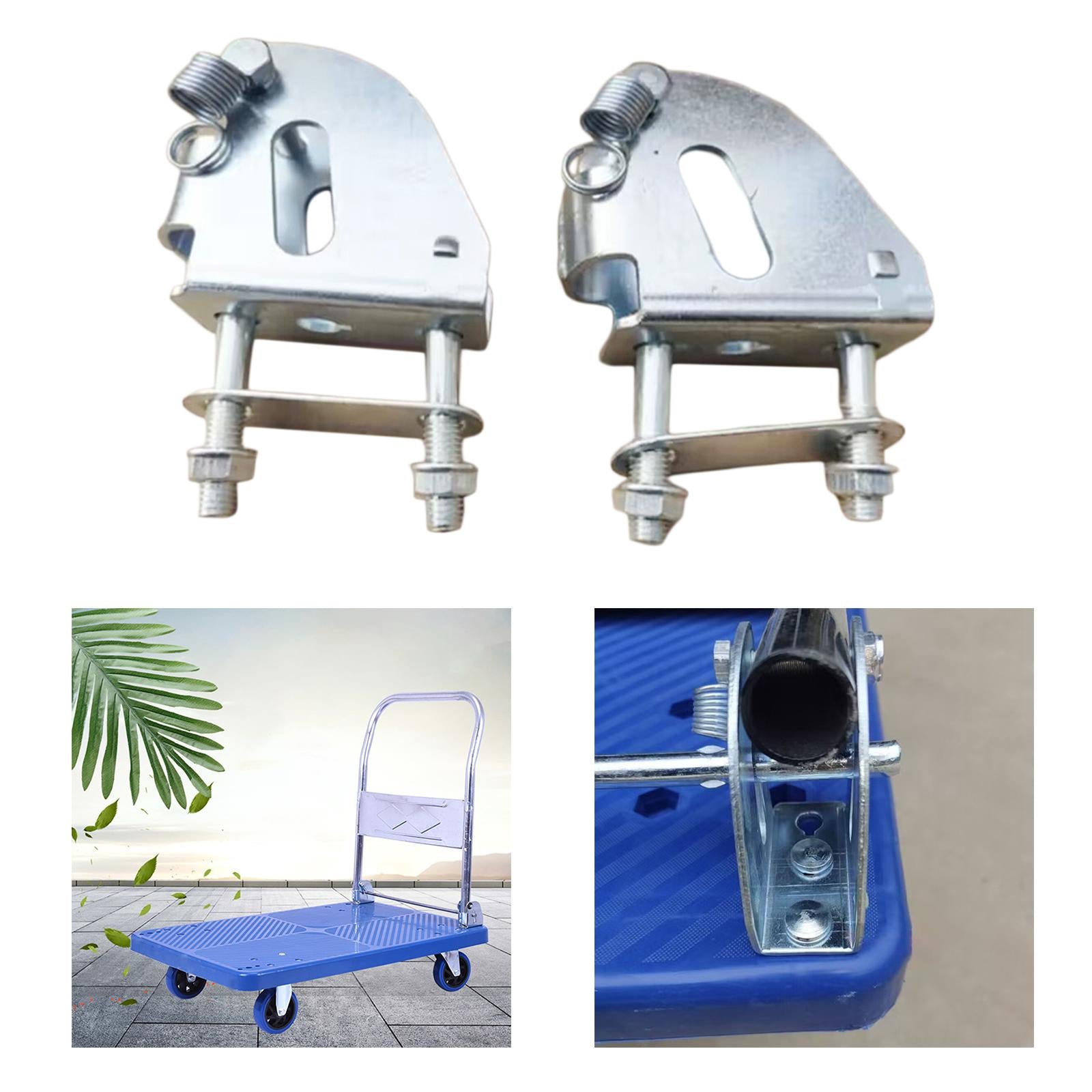 Foldable Push Hand Cart Base Hinge Sturdy for Rolling Trolley Cart Parts Accs With Mounting Screws