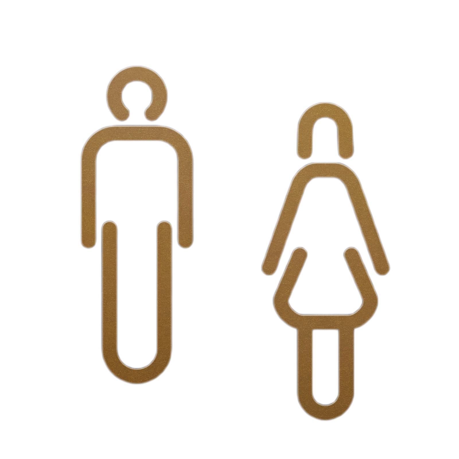Men Women Toilet Sign Bathroom Sign 3D WC Sign for Store Shopping Mall Hotel A Golden