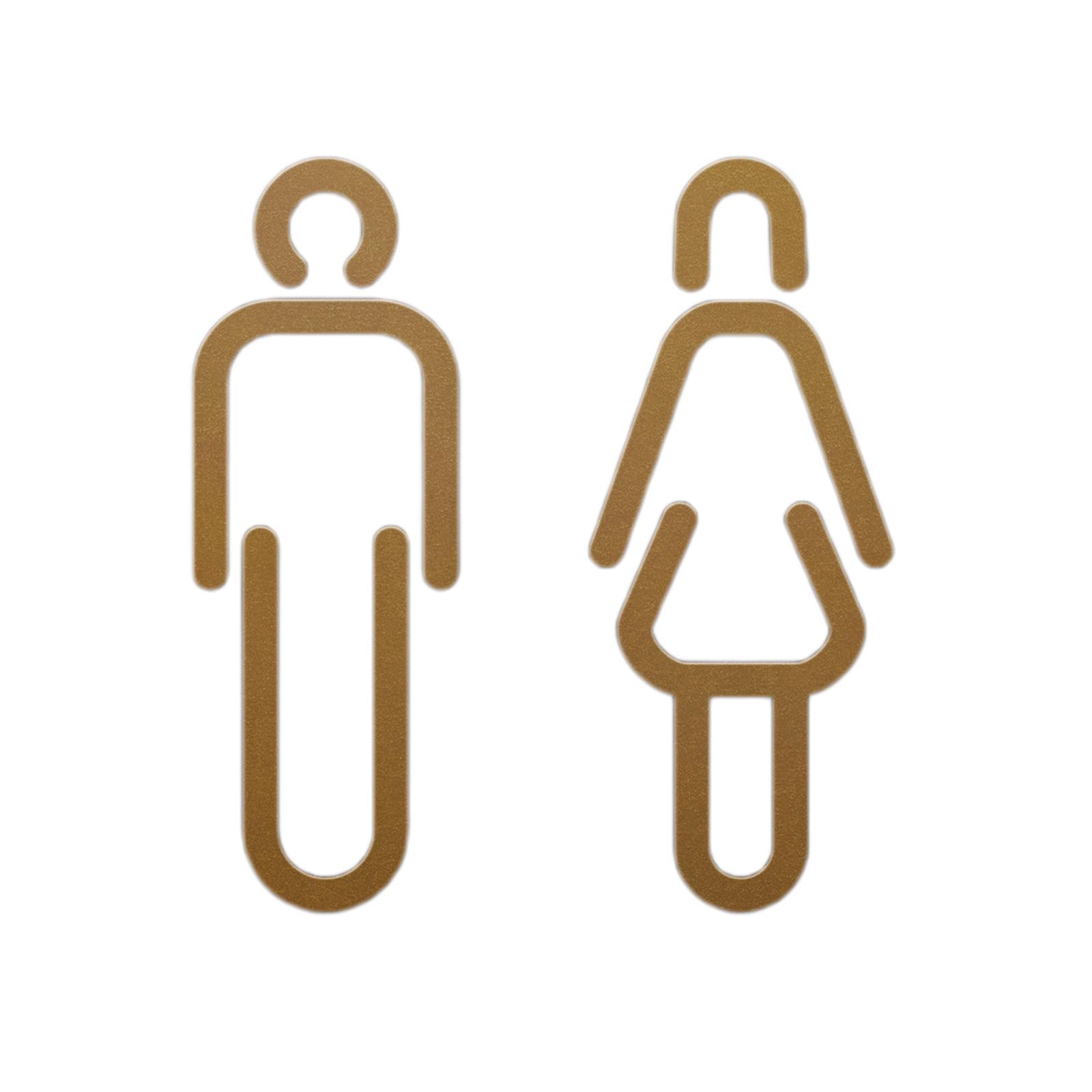 Men Women Toilet Sign Bathroom Sign 3D WC Sign for Store Shopping Mall Hotel A Golden