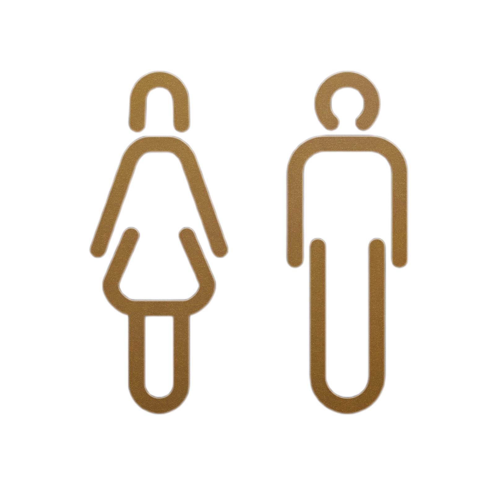 Men Women Toilet Sign Bathroom Sign 3D WC Sign for Store Shopping Mall Hotel A Golden