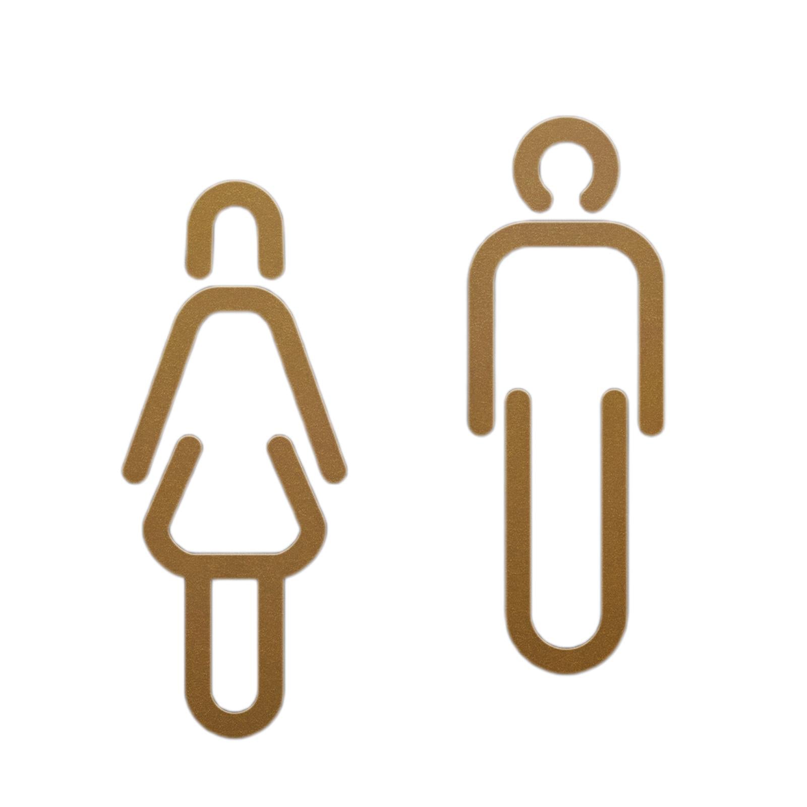 Men Women Toilet Sign Bathroom Sign 3D WC Sign for Store Shopping Mall Hotel A Golden