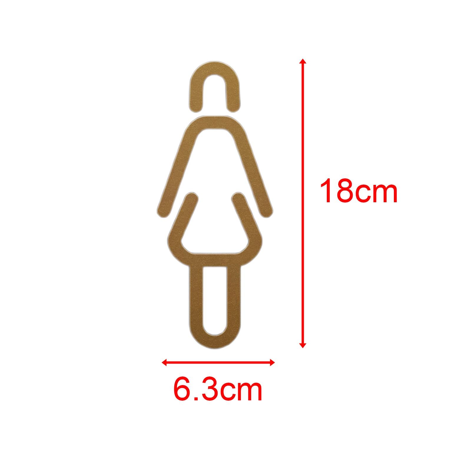 Men Women Toilet Sign Bathroom Sign 3D WC Sign for Store Shopping Mall Hotel B Golden