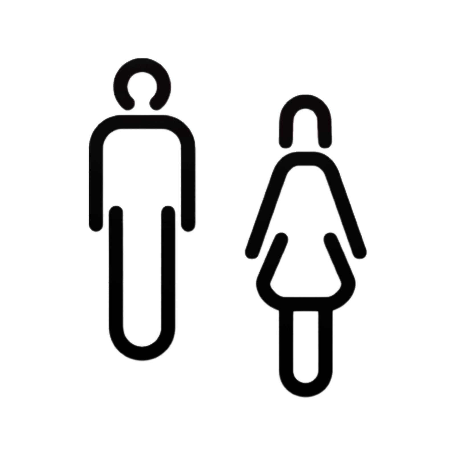 Men Women Toilet Sign Bathroom Sign 3D WC Sign for Store Shopping Mall Hotel A Black