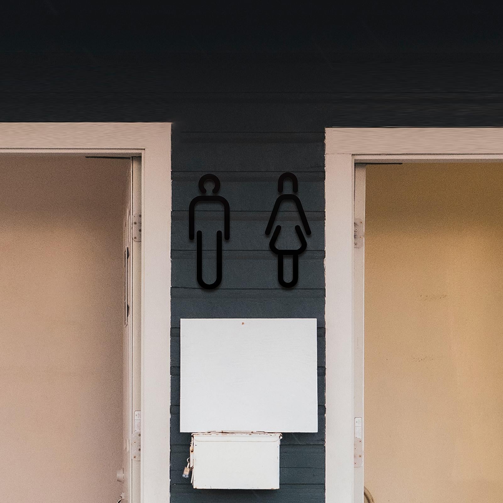 Men Women Toilet Sign Bathroom Sign 3D WC Sign for Store Shopping Mall Hotel A Black