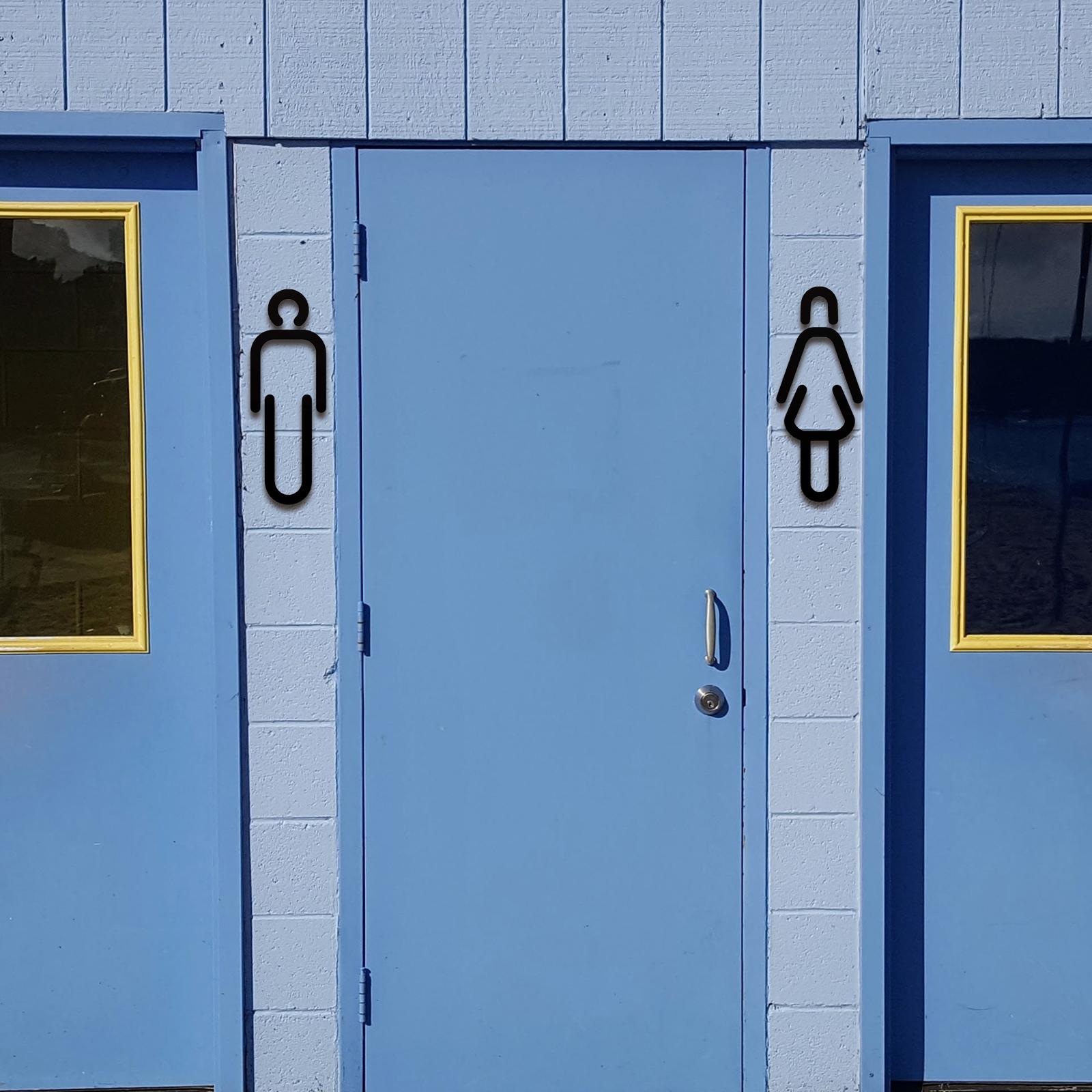 Men Women Toilet Sign Bathroom Sign 3D WC Sign for Store Shopping Mall Hotel A Black