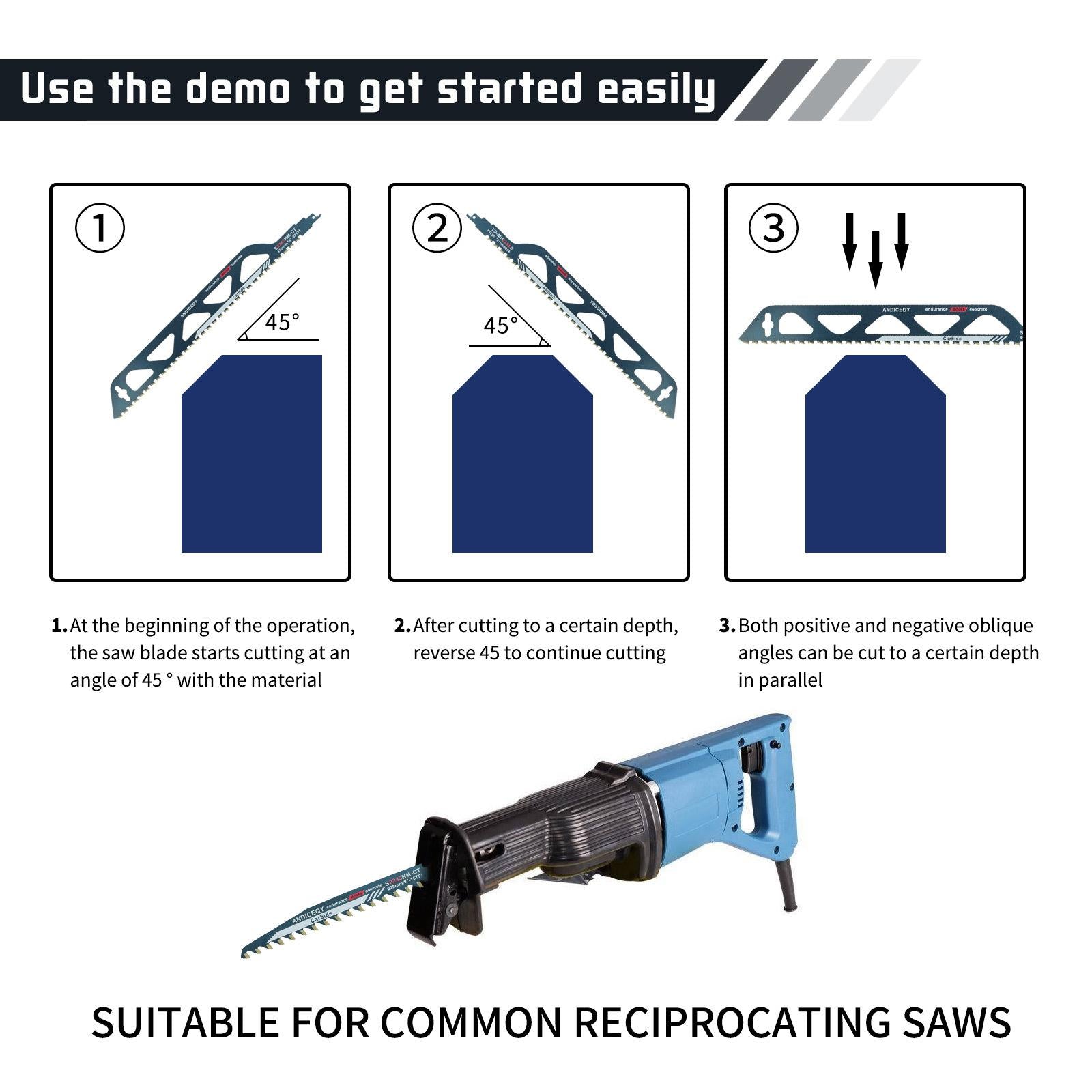 Demolition Masonry Reciprocating Hard Alloy Saw Blades for Wood Fiber Cement S0243