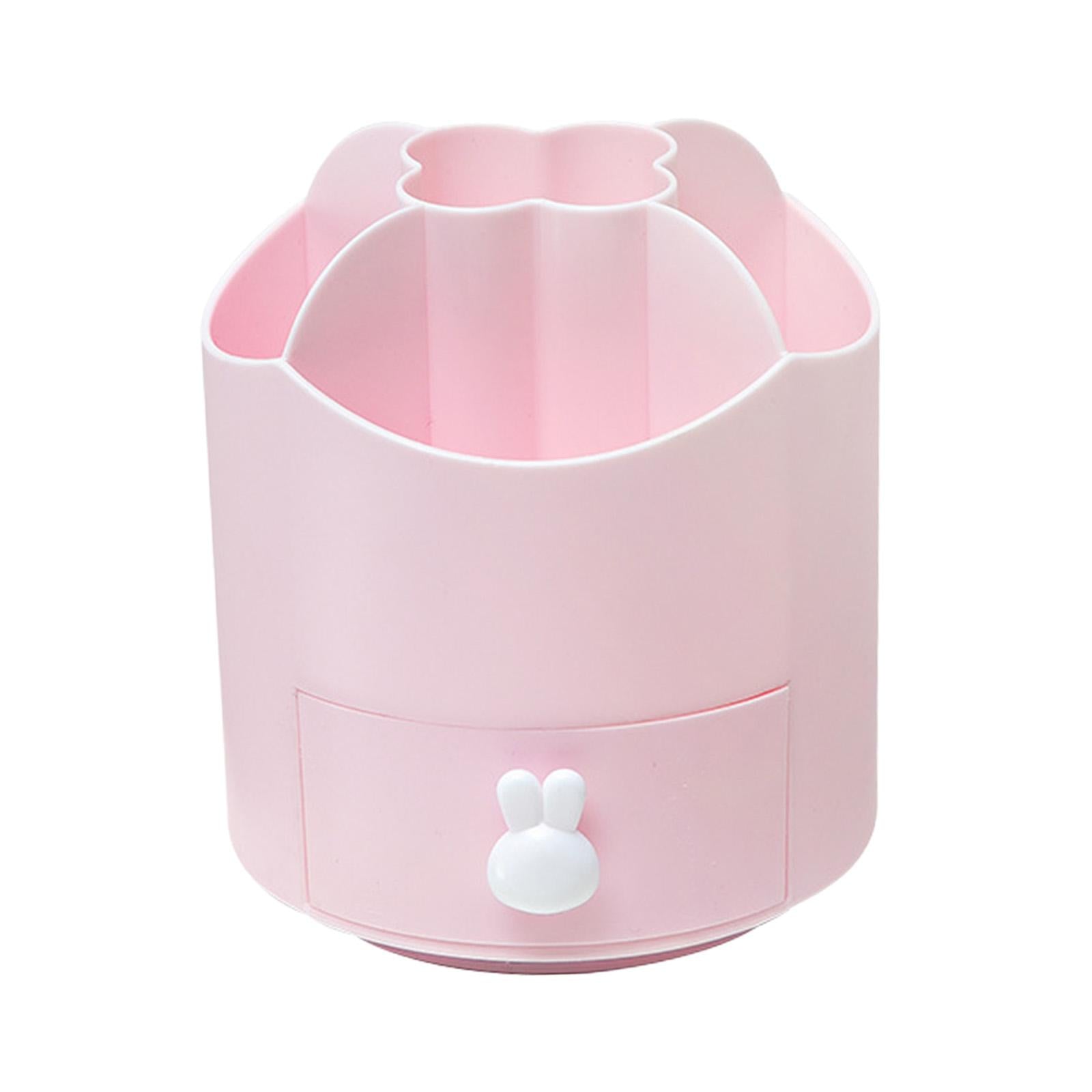 360 Degree Rotation Pen Holder Storage Box for Art Supply Desktop Stationery Pink