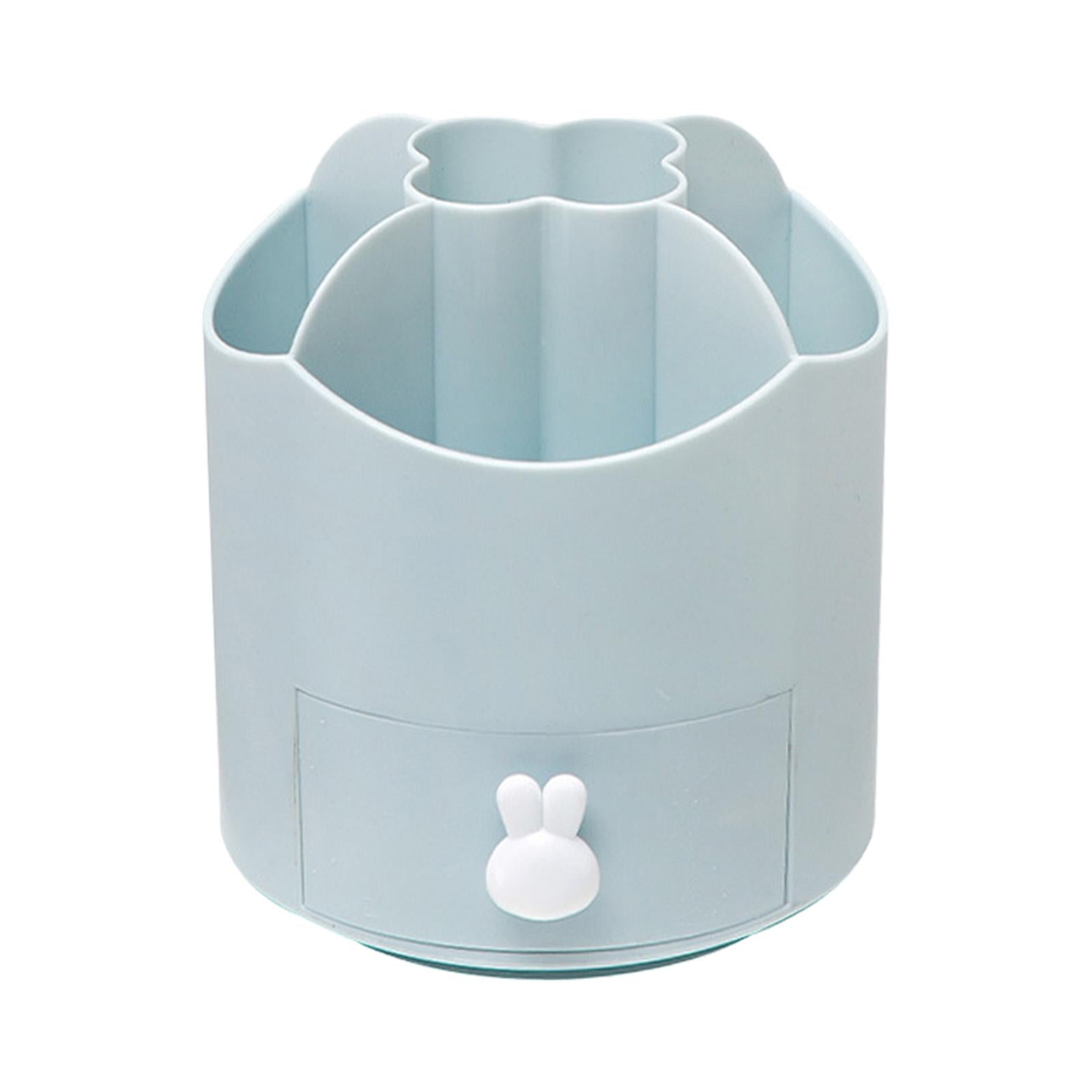 360 Degree Rotation Pen Holder Storage Box for Art Supply Desktop Stationery Blue