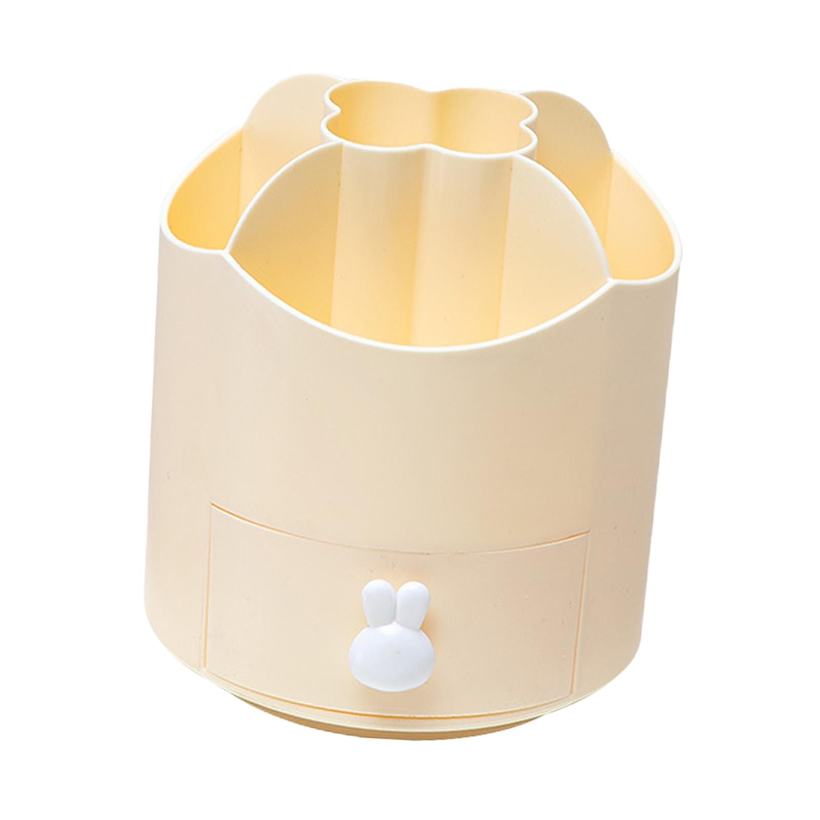 360 Degree Rotation Pen Holder Storage Box for Art Supply Desktop Stationery Yellow
