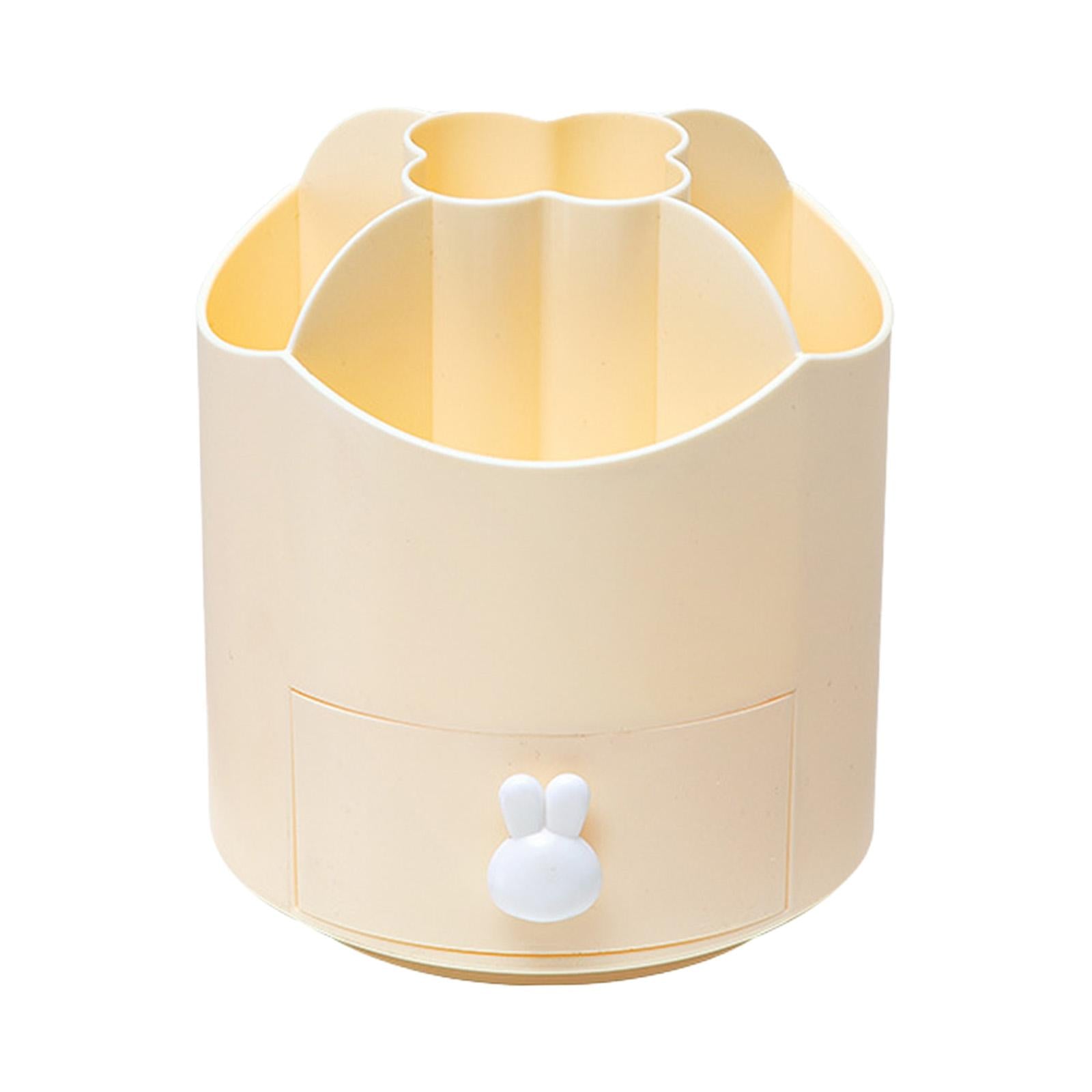 360 Degree Rotation Pen Holder Storage Box for Art Supply Desktop Stationery Yellow