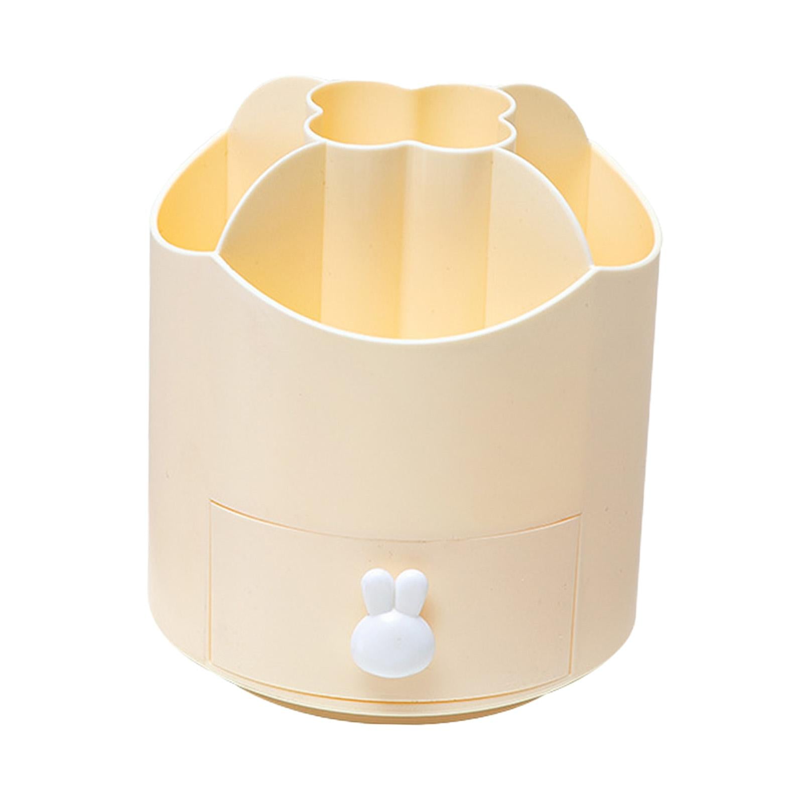 360 Degree Rotation Pen Holder Storage Box for Art Supply Desktop Stationery Yellow
