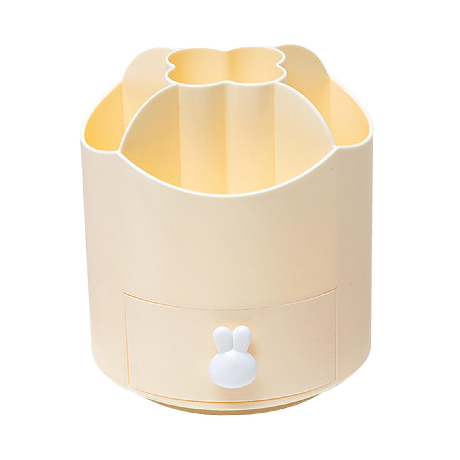 360 Degree Rotation Pen Holder Storage Box for Art Supply Desktop Stationery Yellow